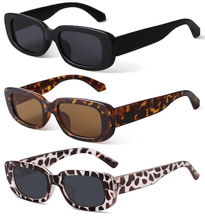 Foto 1 | Gafas De Sol Kuguaok Retro Rectangulares Con Protección Uv400 Paquete De 3 - Venta Internacional.