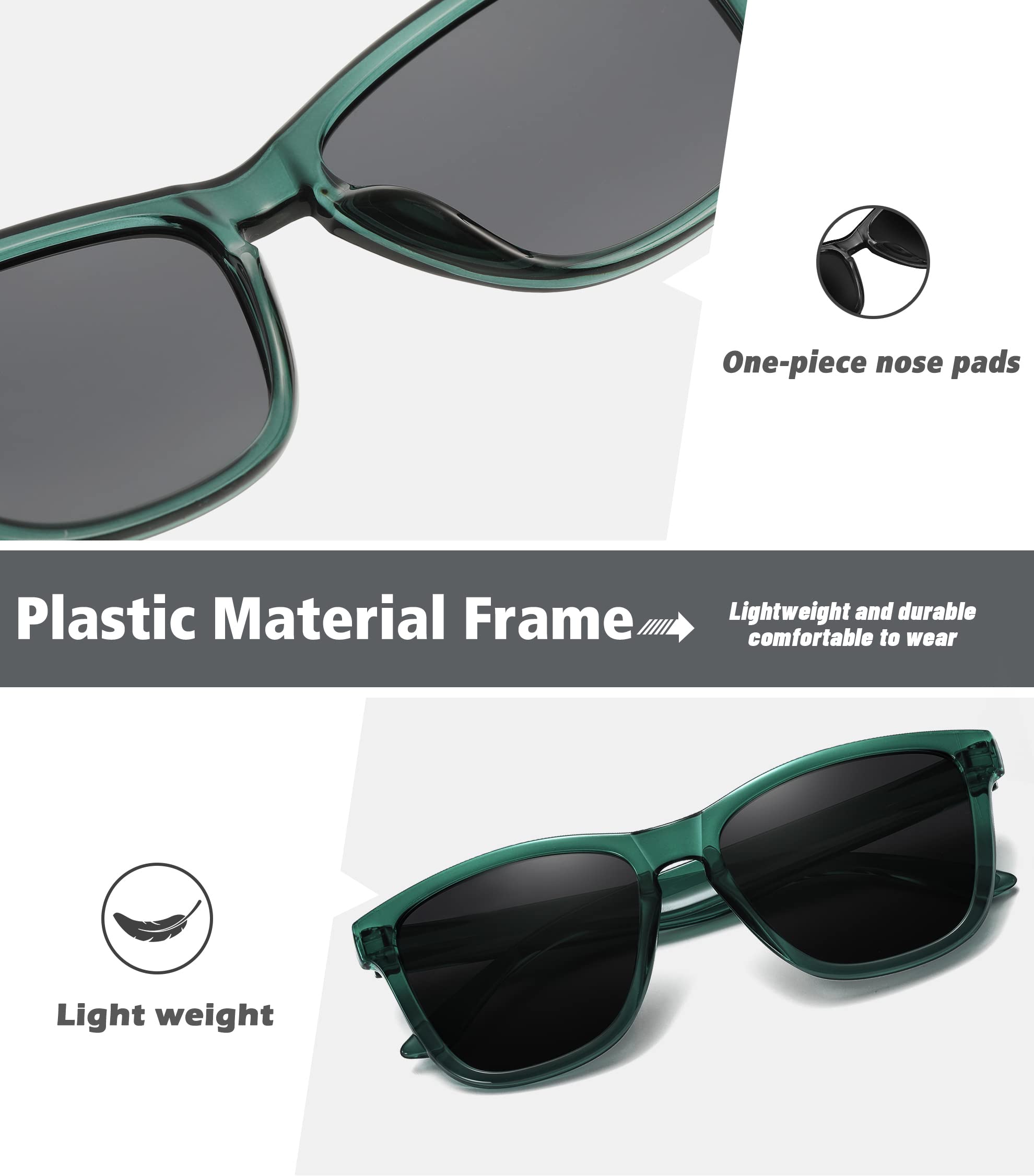Foto 5 | Gafas De Sol Meetsun Polarized Trendy Classic Verde/gris - Venta Internacional.