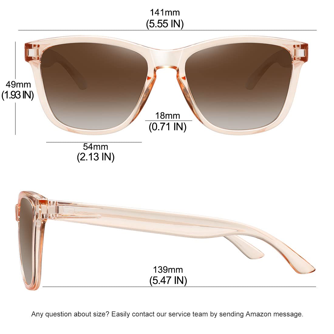 Foto 5 pulgar | Gafas De Sol Meetsun Polarizadas De Estilo Retro Clásico Con Lentes Marrones - Venta Internacional.
