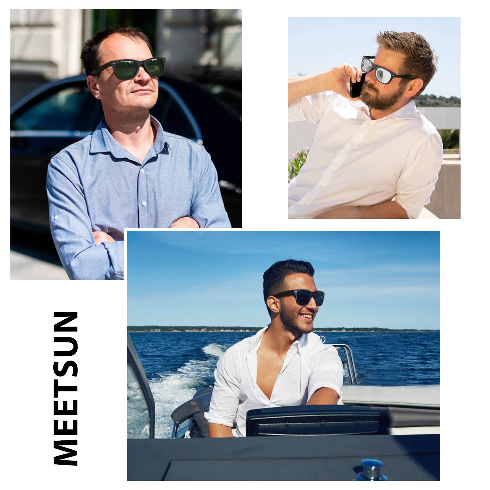 Foto 2 | Gafas De Sol Meetsun  Retro  Polarizadas  100% Protección Uv (paquete De 3) - Venta Internacional.