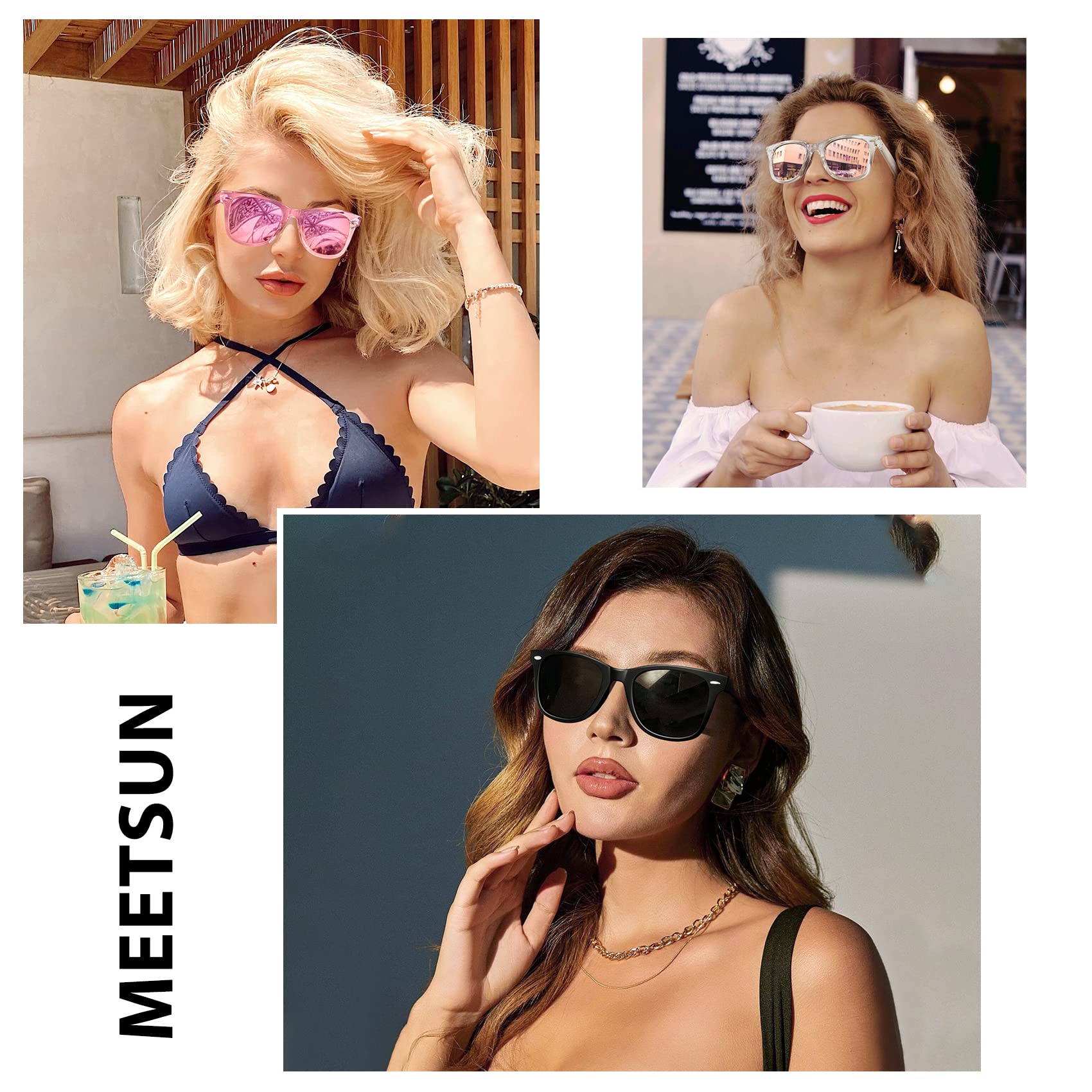 Foto 2 | Gafas De Sol Meetsun  Retro  Polarizadas  100% Protección Uv (paquete De 3) - Venta Internacional.