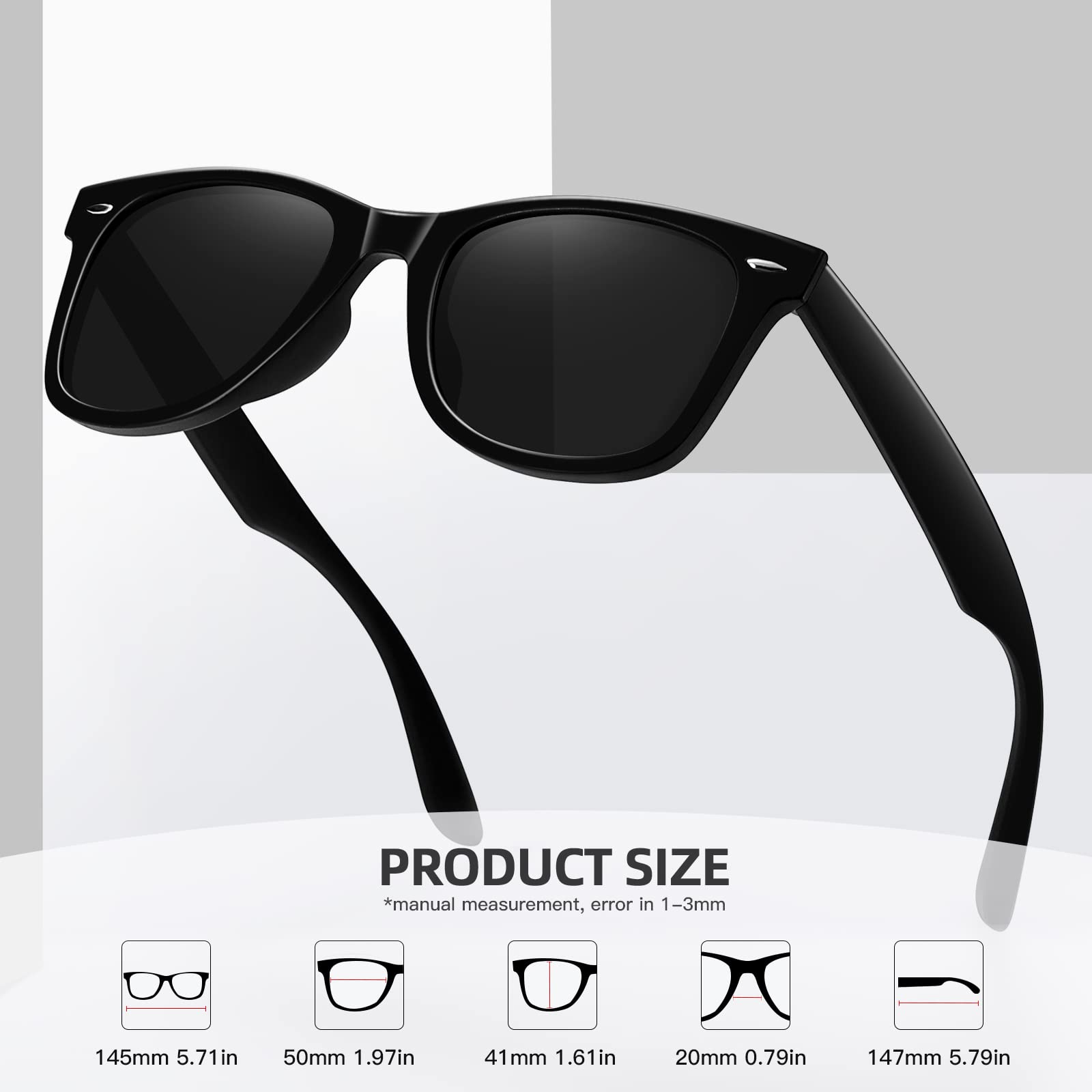 Foto 6 | Gafas De Sol Meetsun  Retro  Polarizadas  100% Protección Uv (paquete De 3) - Venta Internacional.
