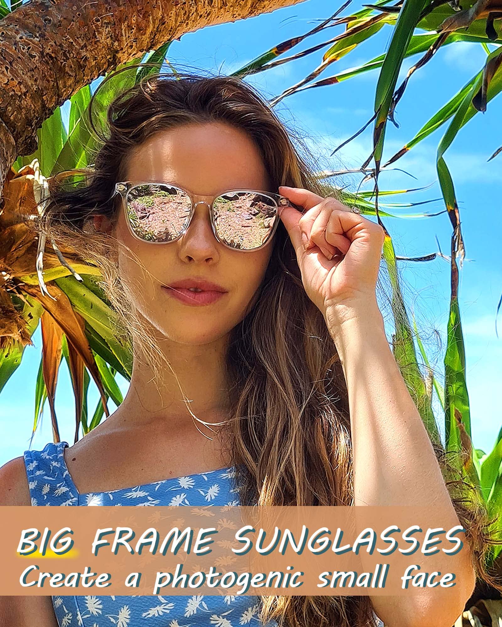 Foto 3 pulgar | Gafas De Sol Myiaur Polarizadas Cuadradas Con Espejo Para Mujer - Venta Internacional.