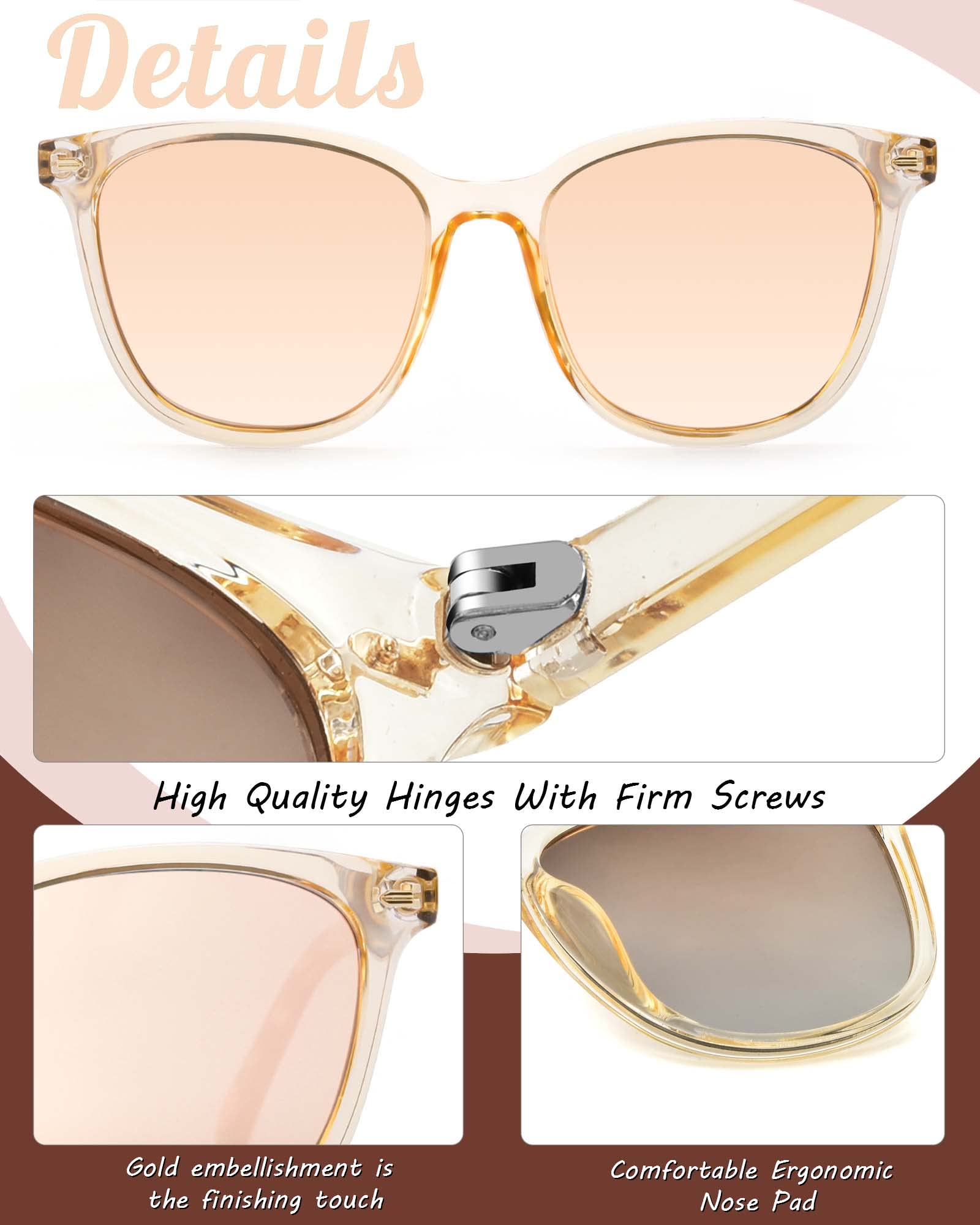 Foto 5 pulgar | Gafas De Sol Myiaur Polarizadas Cuadradas Con Espejo Para Mujer - Venta Internacional.