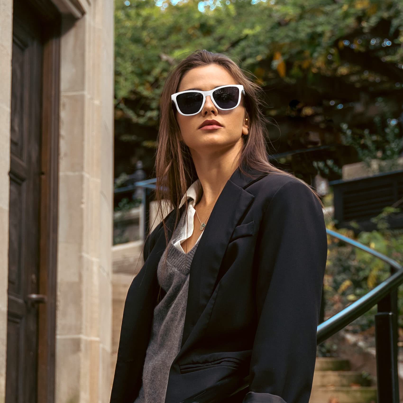 Foto 2 | Gafas De Sol Meetsun Polarizadas Para Mujer Y Hombre  Marco Blanco/gris - Venta Internacional.