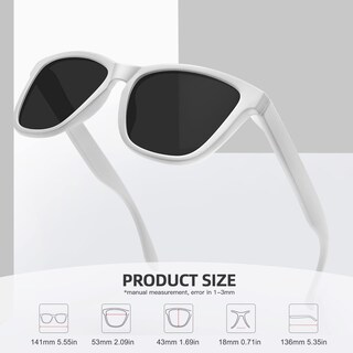 Foto 4 | Gafas De Sol Meetsun Polarizadas Para Mujer Y Hombre Marco Blanco/gris - Venta Internacional.