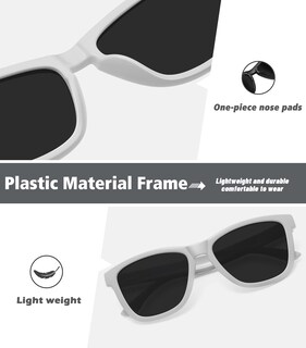 Foto 5 | Gafas De Sol Meetsun Polarizadas Para Mujer Y Hombre Marco Blanco/gris - Venta Internacional.