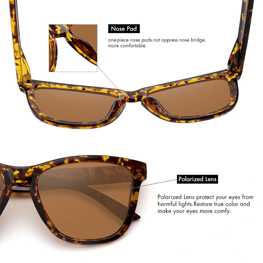 Foto 5 | Gafas De Sol Meetsun Classic Retro Designer Polarizadas 54 Mm - Venta Internacional.