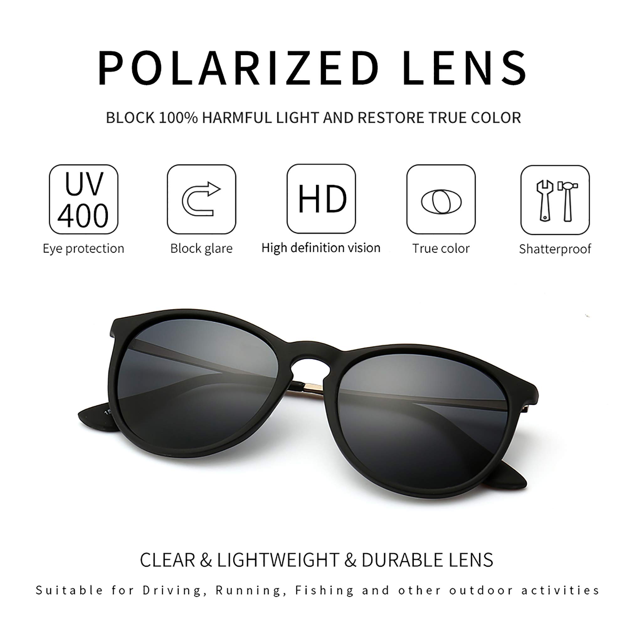 Foto 2 | Gafas De Sol Sungait Vintage Round Para Mujer/hombre Con Montura Negra - Venta Internacional.