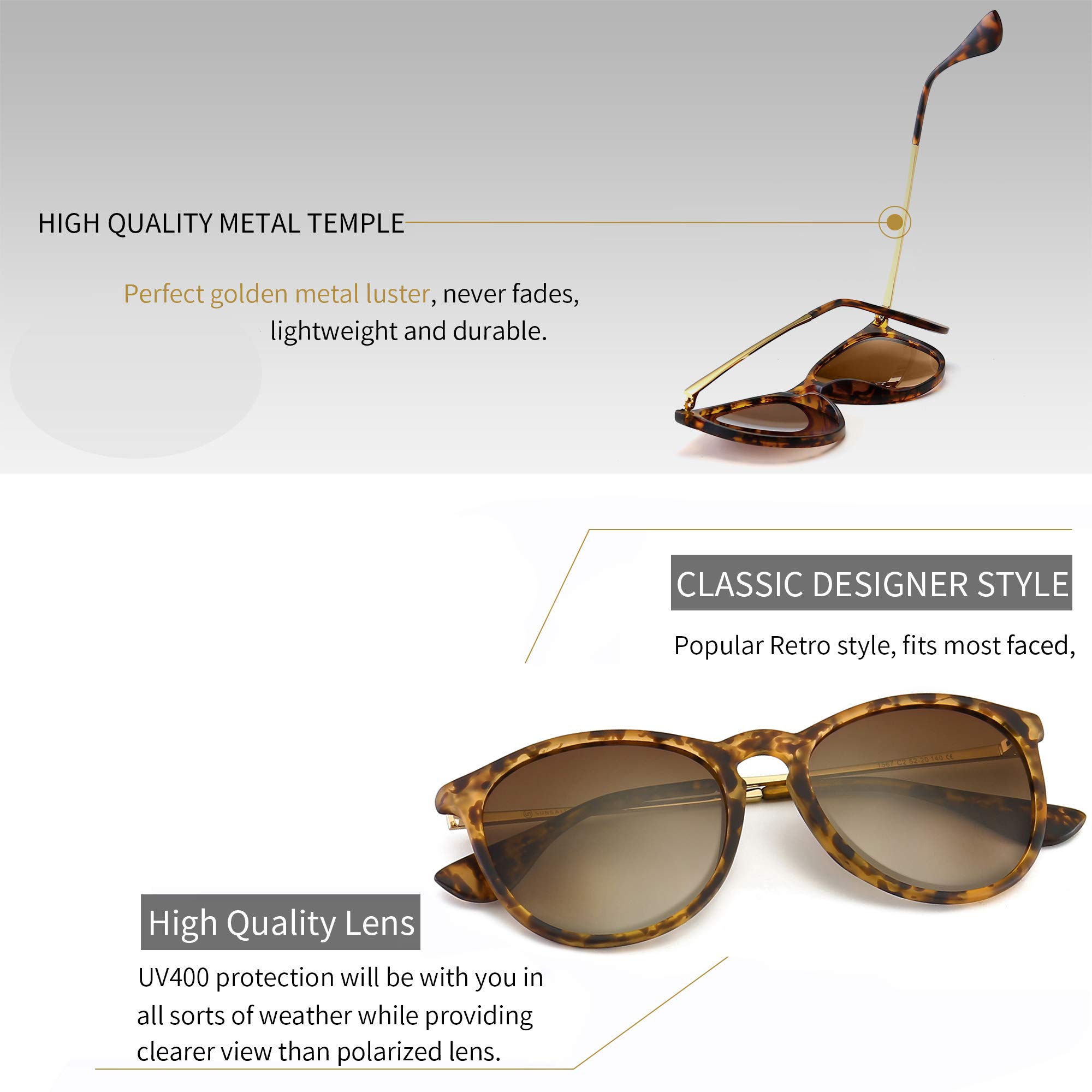 Foto 4 pulgar | Gafas De Sol Sungait Vintage Round Para Mujer Y Hombre  Color Ámbar Y Marrón - Venta Internacional.