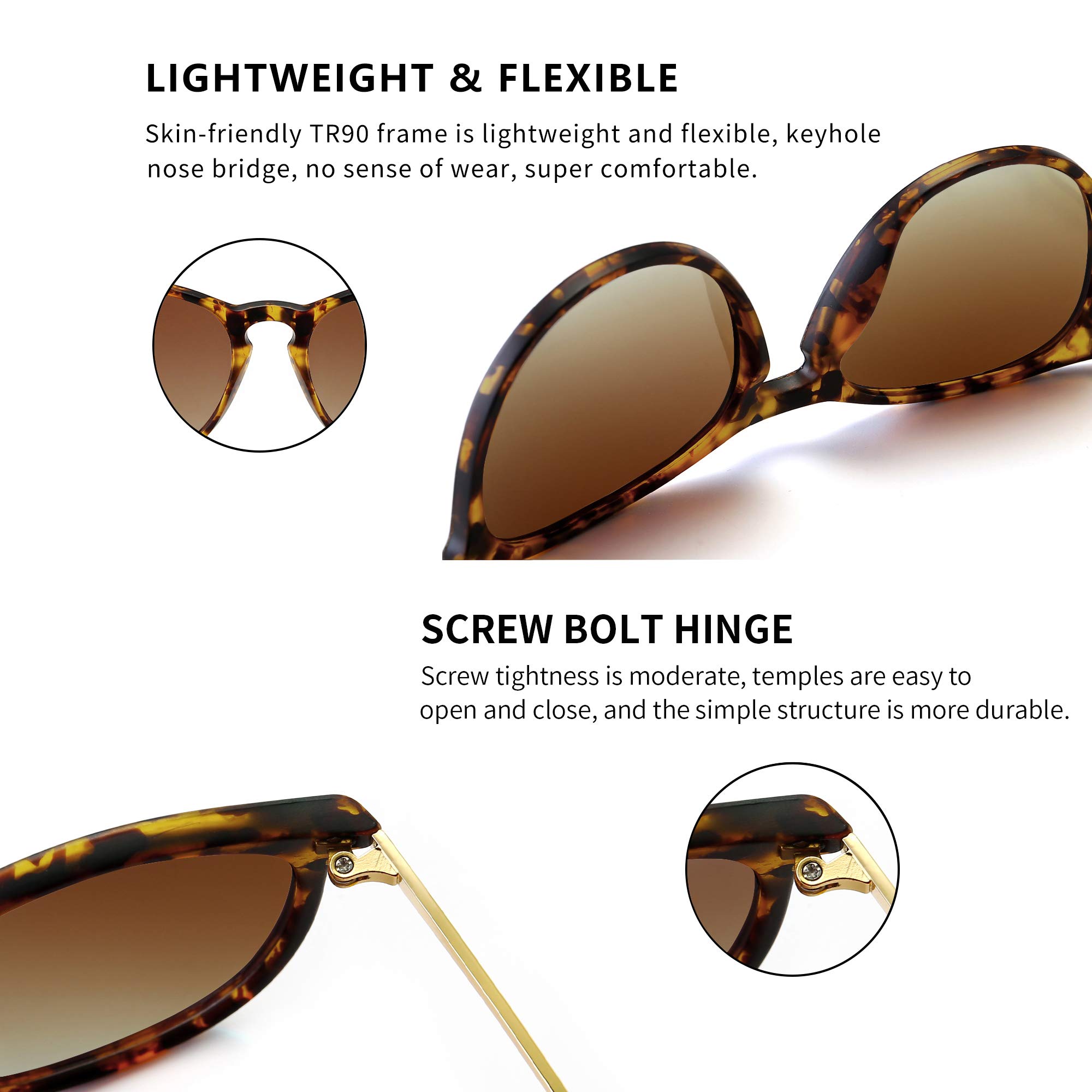 Foto 5 pulgar | Gafas De Sol Sungait Vintage Round Para Mujer Y Hombre  Color Ámbar Y Marrón - Venta Internacional.