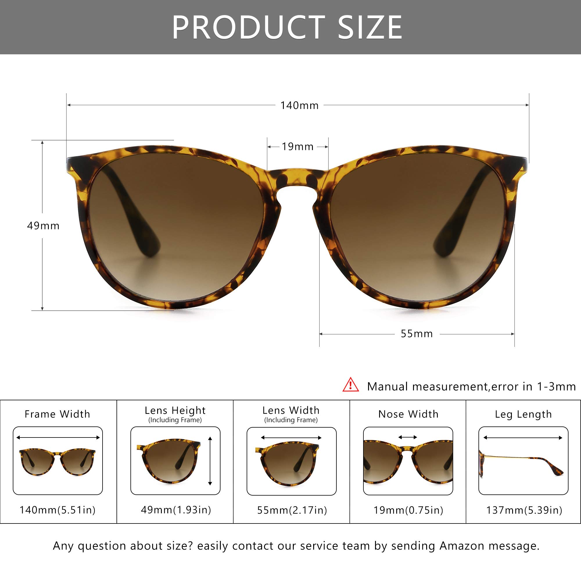 Foto 5 | Gafas De Sol Sungait Vintage Round Para Mujer Y Hombre  Color Ámbar Y Marrón - Venta Internacional.