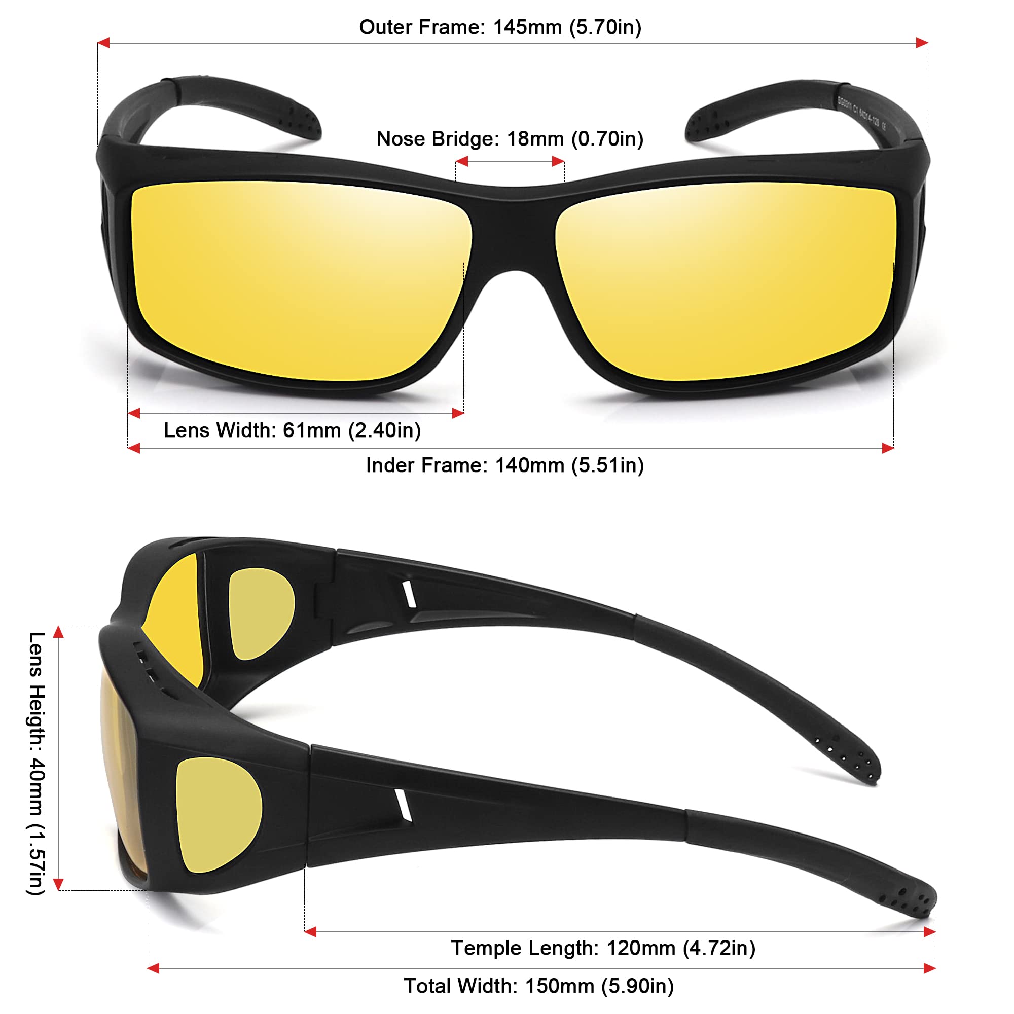 Foto 3 pulgar | Gafas De Sol Fit Over Glasses Meetsun Z1 Polarizadas Uv400 - Venta Internacional.