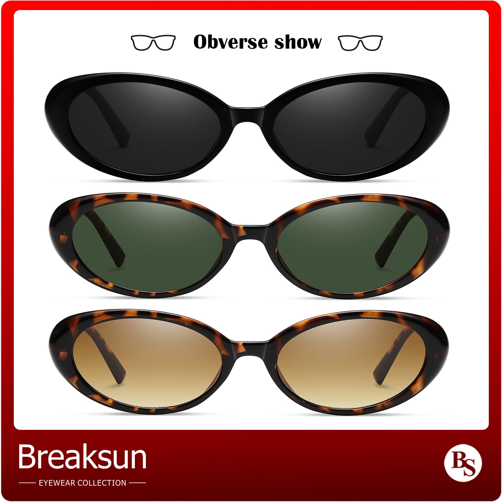 Foto 5 | Gafas De Sol Breaksun Retro Oval 90s Vintage Para Mujer Y Hombre - Venta Internacional.
