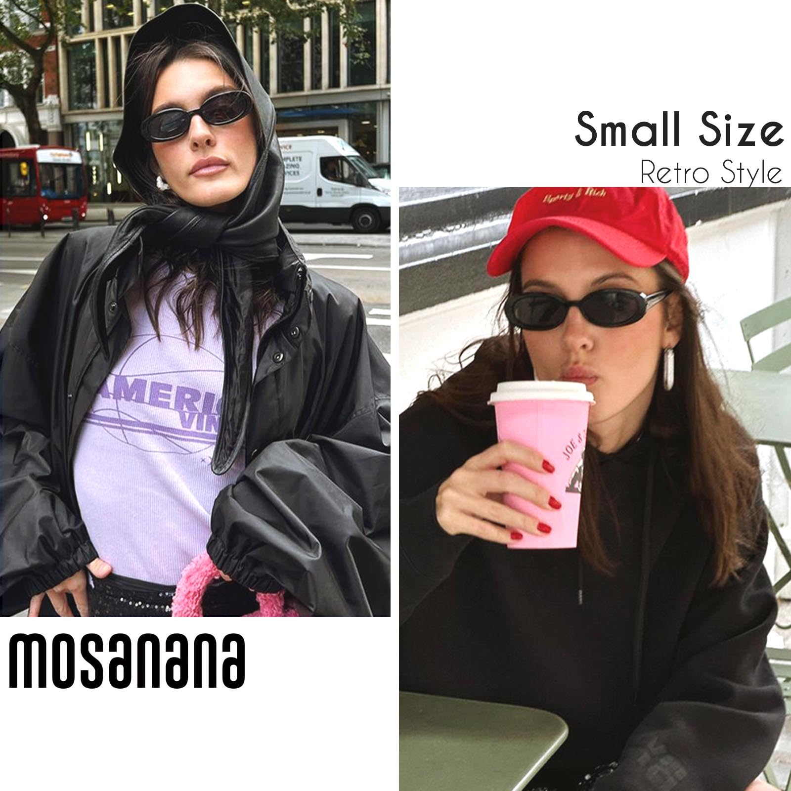 Foto 4 | Gafas De Sol Mosanana Retro Oval Ms52360 Para Mujer  Color Negro/tortuga - Venta Internacional.