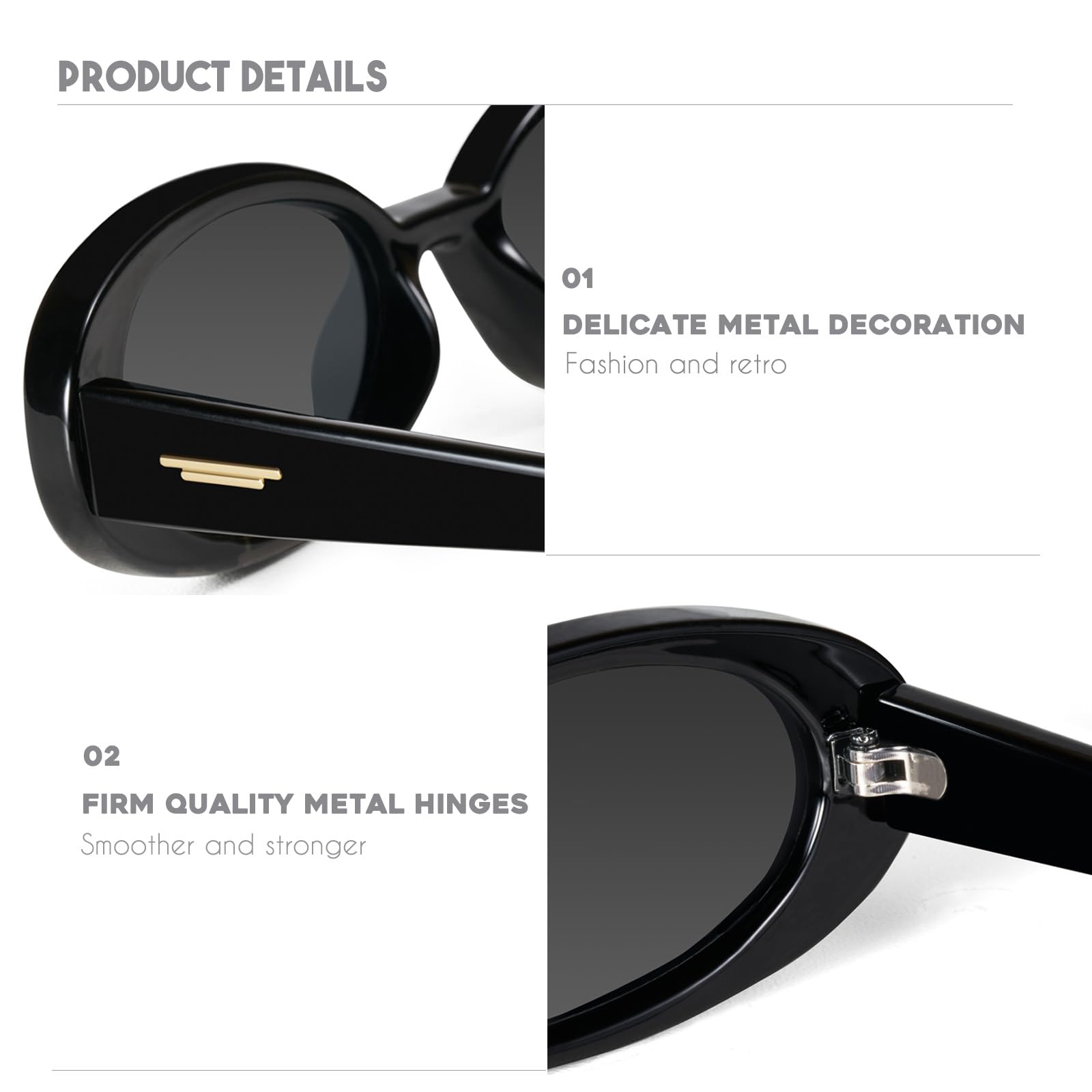 Foto 5 | Gafas De Sol Mosanana Retro Oval Ms52360 Para Mujer  Color Negro/tortuga - Venta Internacional.