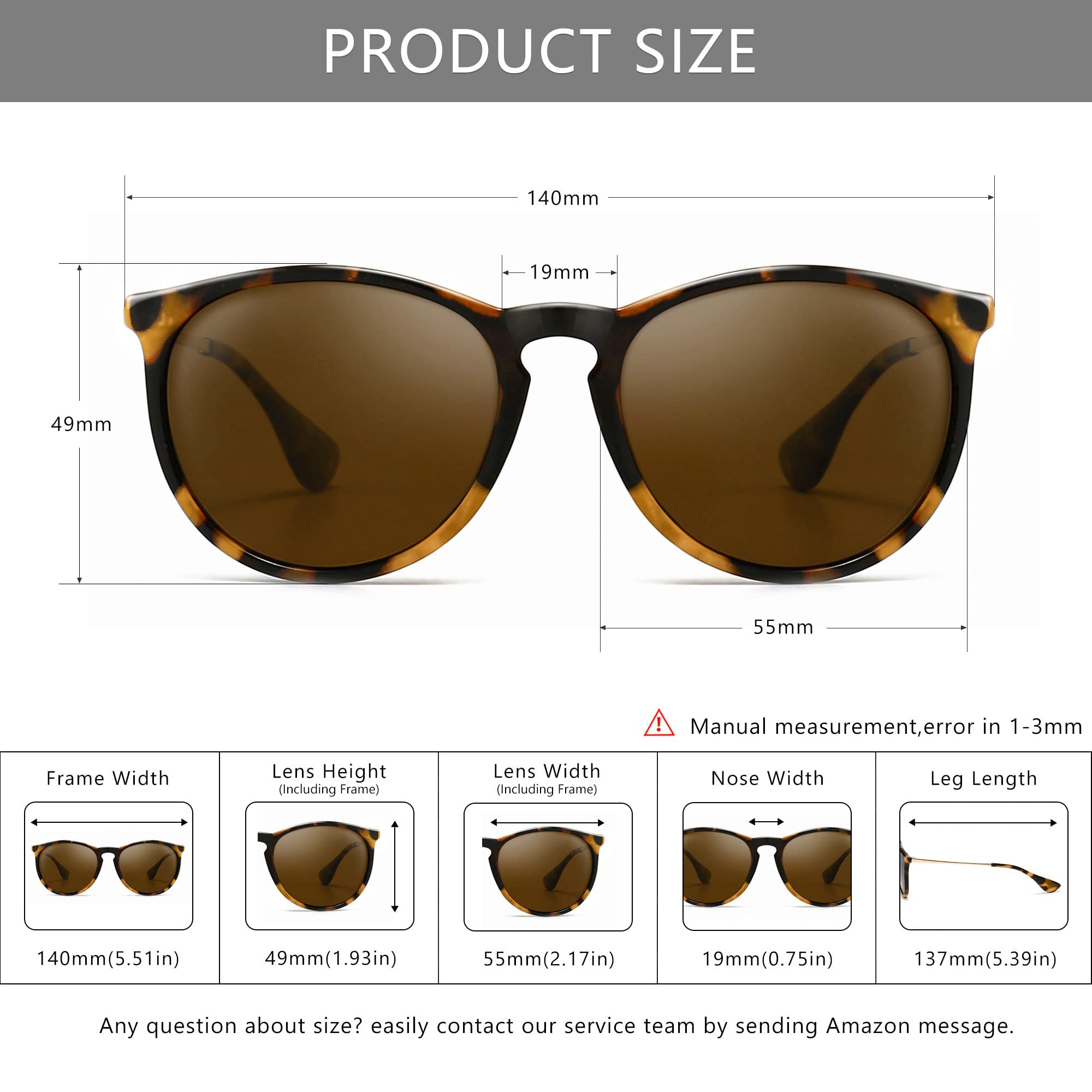 Foto 6 pulgar | Gafas De Sol Sungait Vintage  Redondas  Polarizadas  Con Lente Marrón - Venta Internacional.