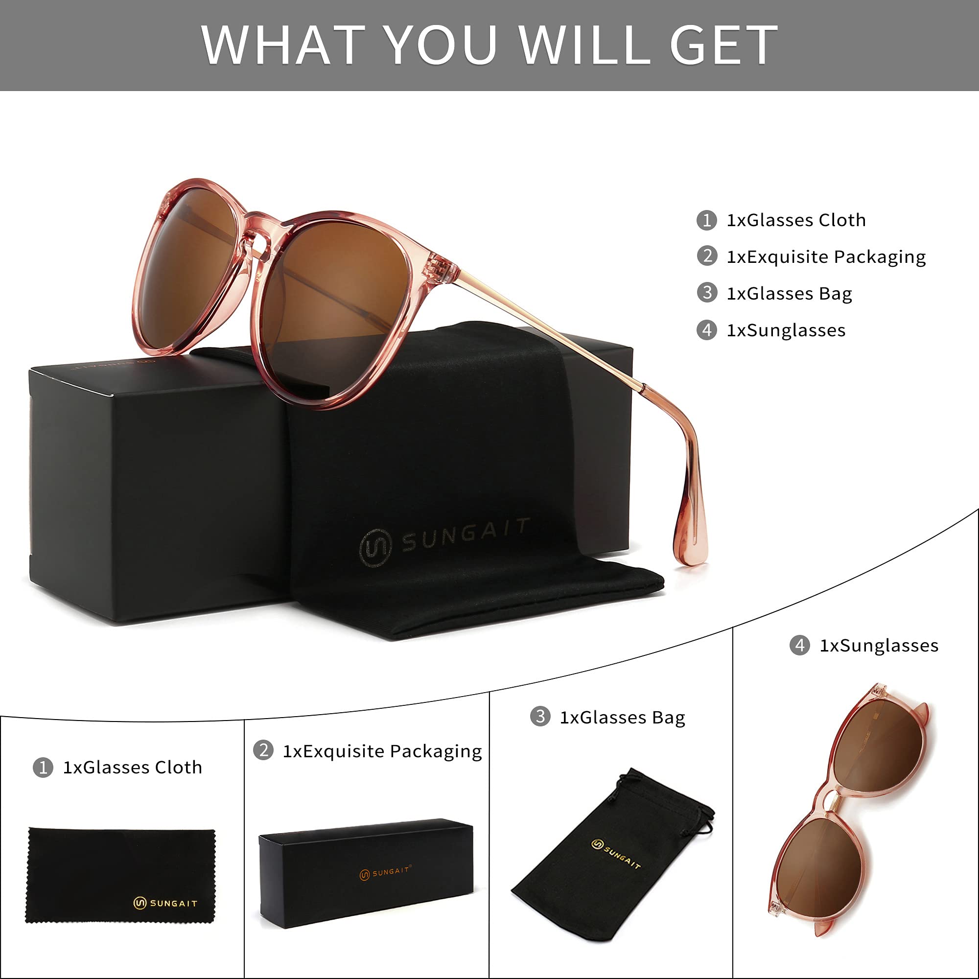 Foto 7 pulgar | Gafas De Sol Sungait Vintage Round Para Mujer Y Hombre - Venta Internacional.