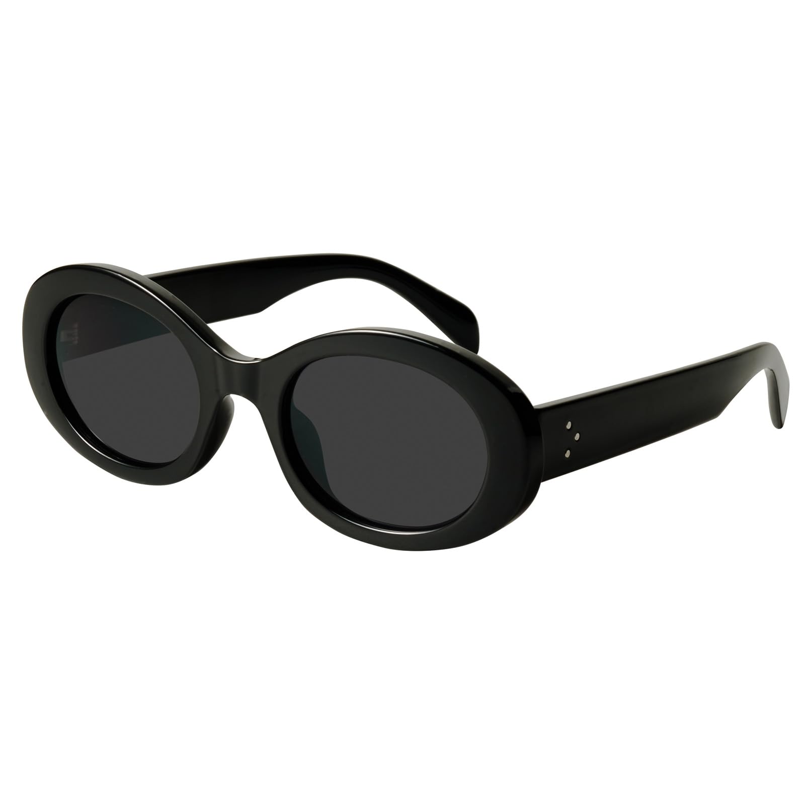 Foto 2 pulgar | Gafas De Sol Mosanana Oval Retro Trendy Para Mujer Negras Ms52371 - Venta Internacional.