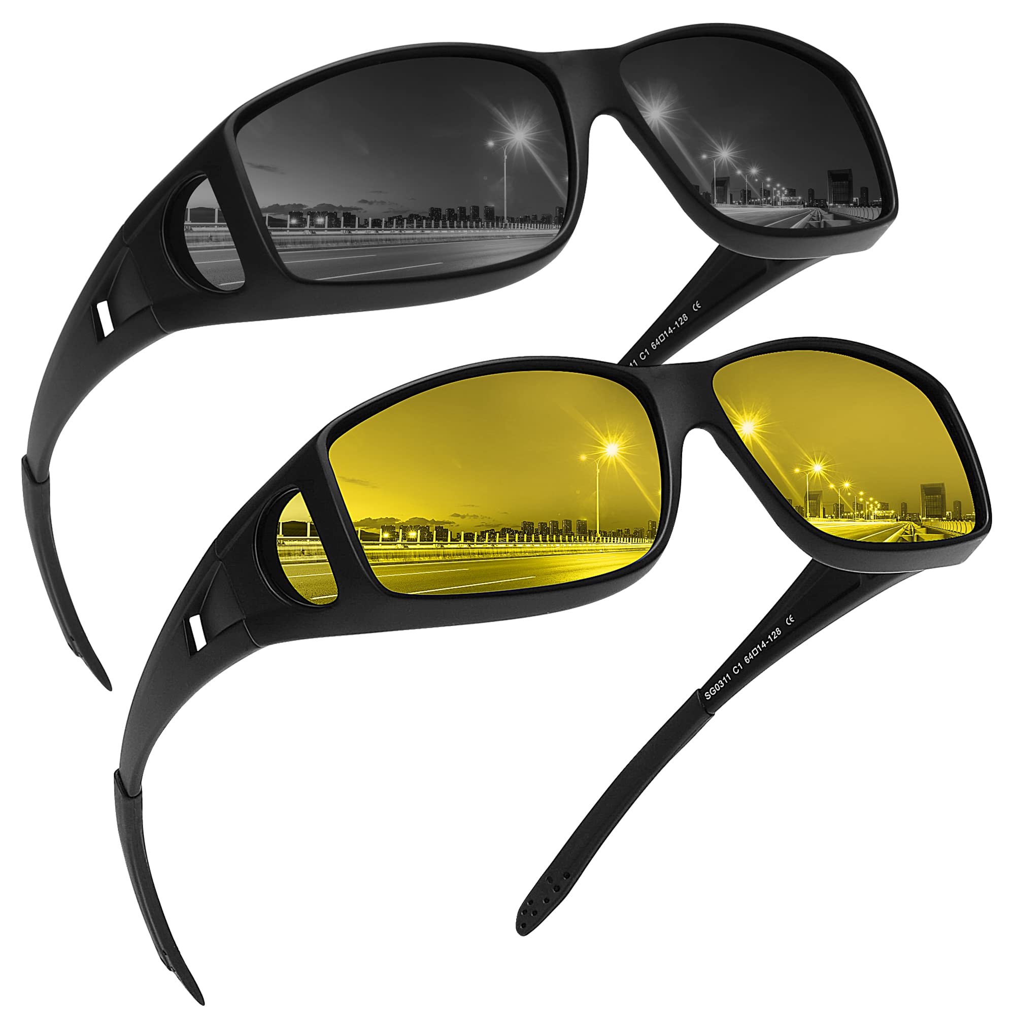 Foto 2 pulgar | Gafas De Sol Fit Over Glasses Meetsun Z1 Polarizadas Uv400  Paquete De 2 - Venta Internacional.