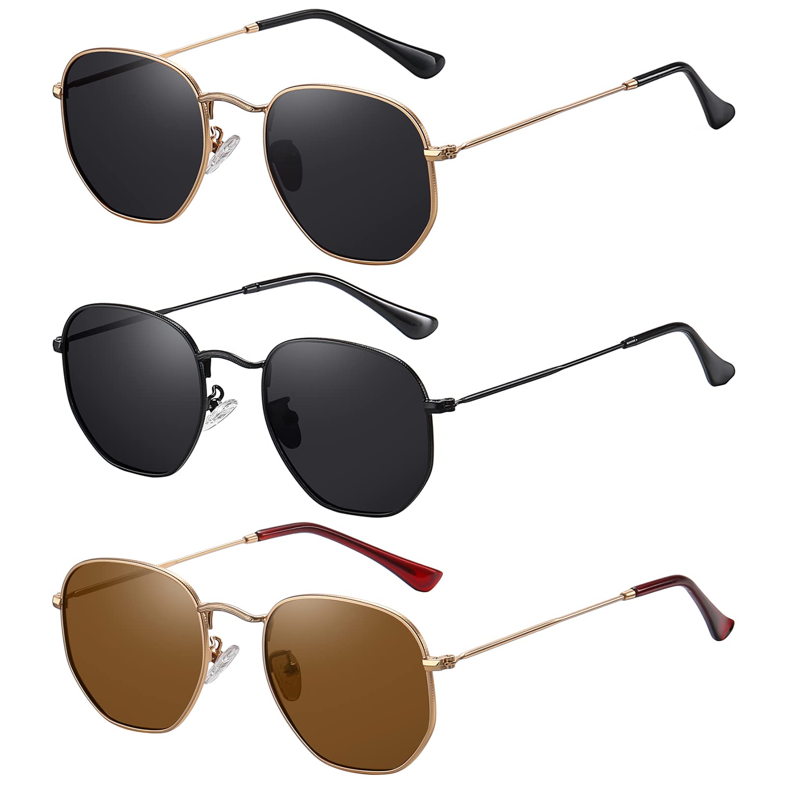 Foto 3 pulgar | Gafas De Sol Meetsun Polarizadas Hexagonales Para Mujer Y Hombre  Paquete De 3 - Venta Internacional.