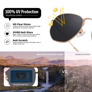 Foto 6 | Gafas De Sol Meetsun Polarizadas Hexagonales Para Mujer Y Hombre Paquete De 3 - Venta Internacional.