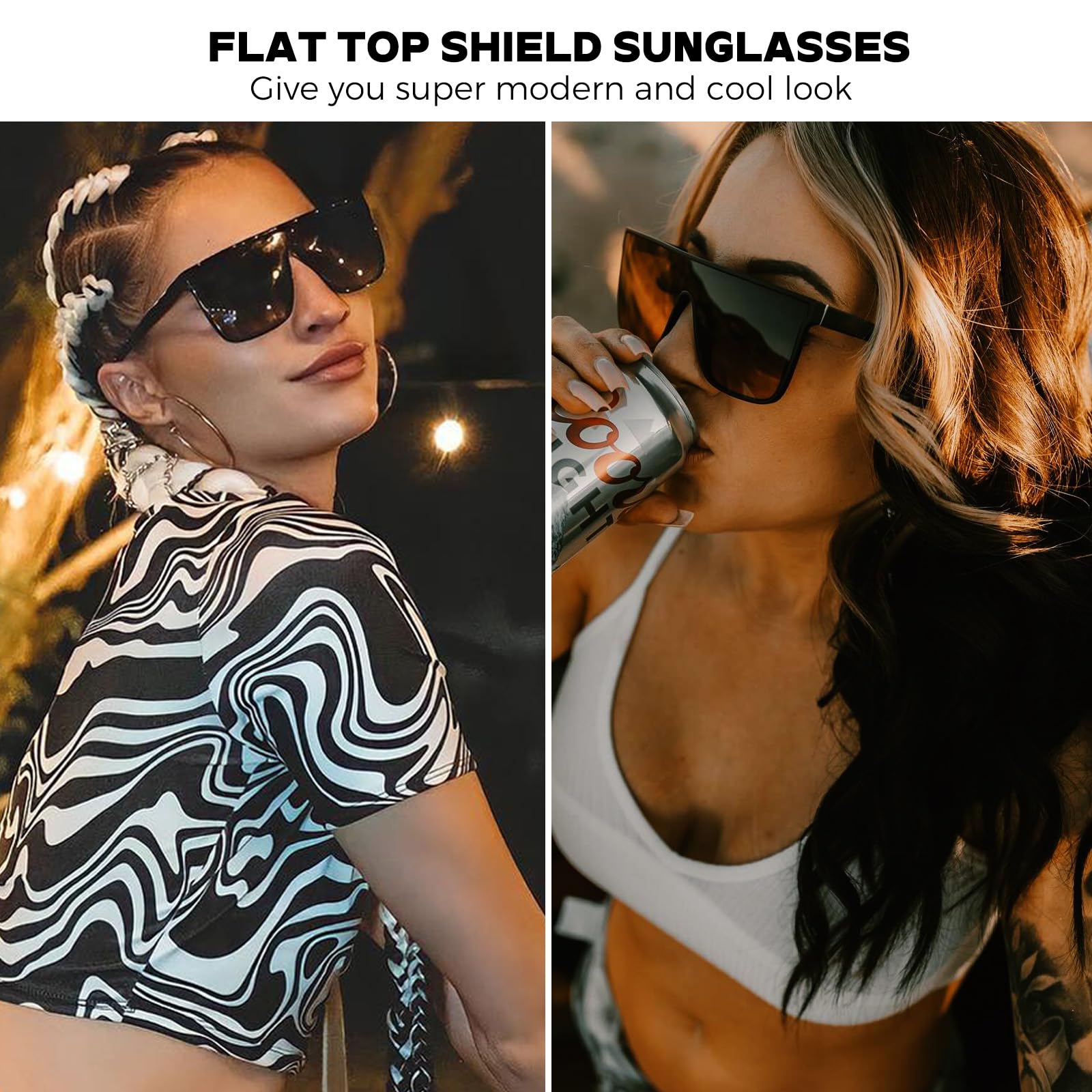 Foto 4 | Gafas De Sol Mosanana Polarizadas Cuadradas Para Mujer Y Hombre  Color Negro - Venta Internacional.
