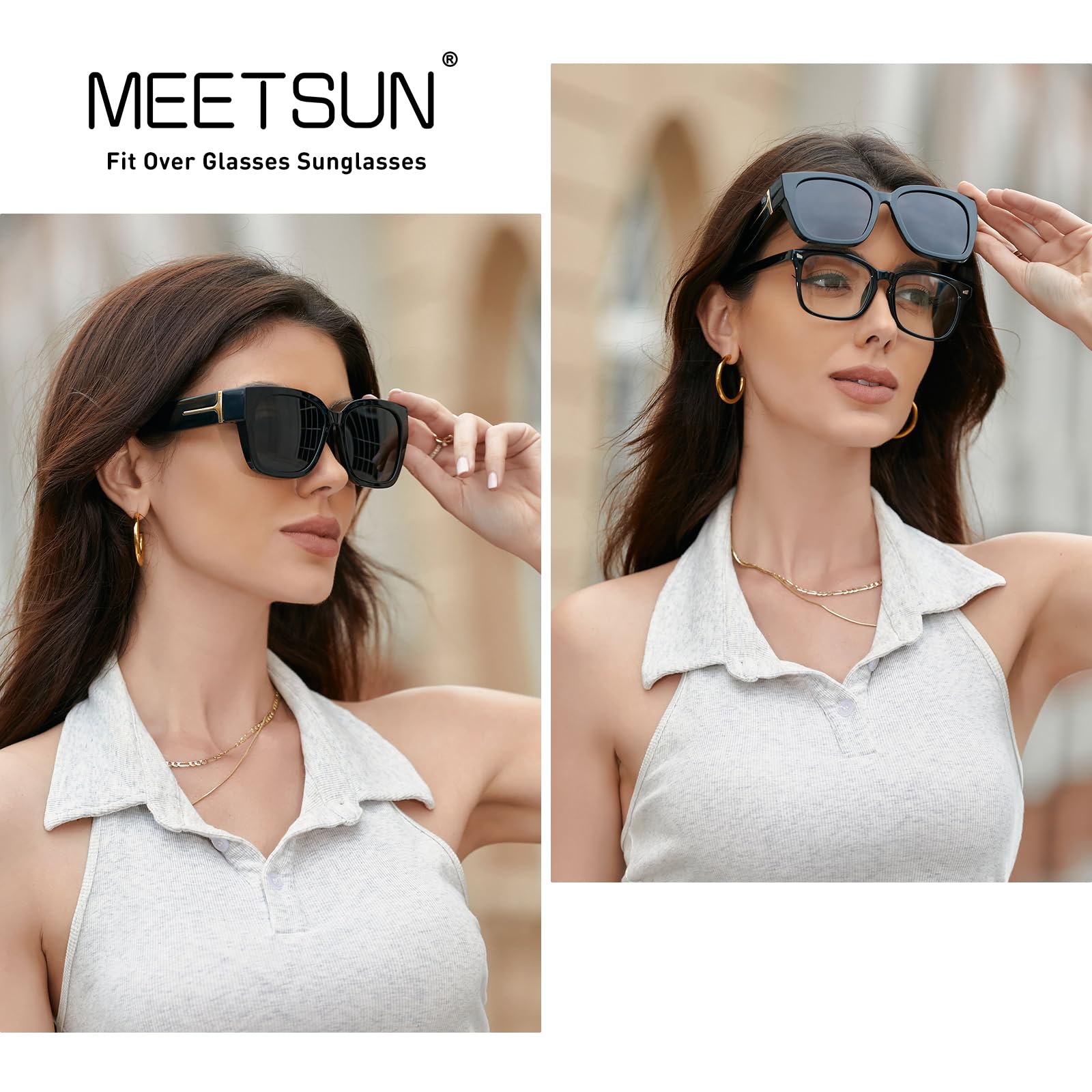 Foto 3 pulgar | Gafas De Sol Fit Over Glasses Meetsun  Grandes  Cuadradas  Polarizadas - Venta Internacional.