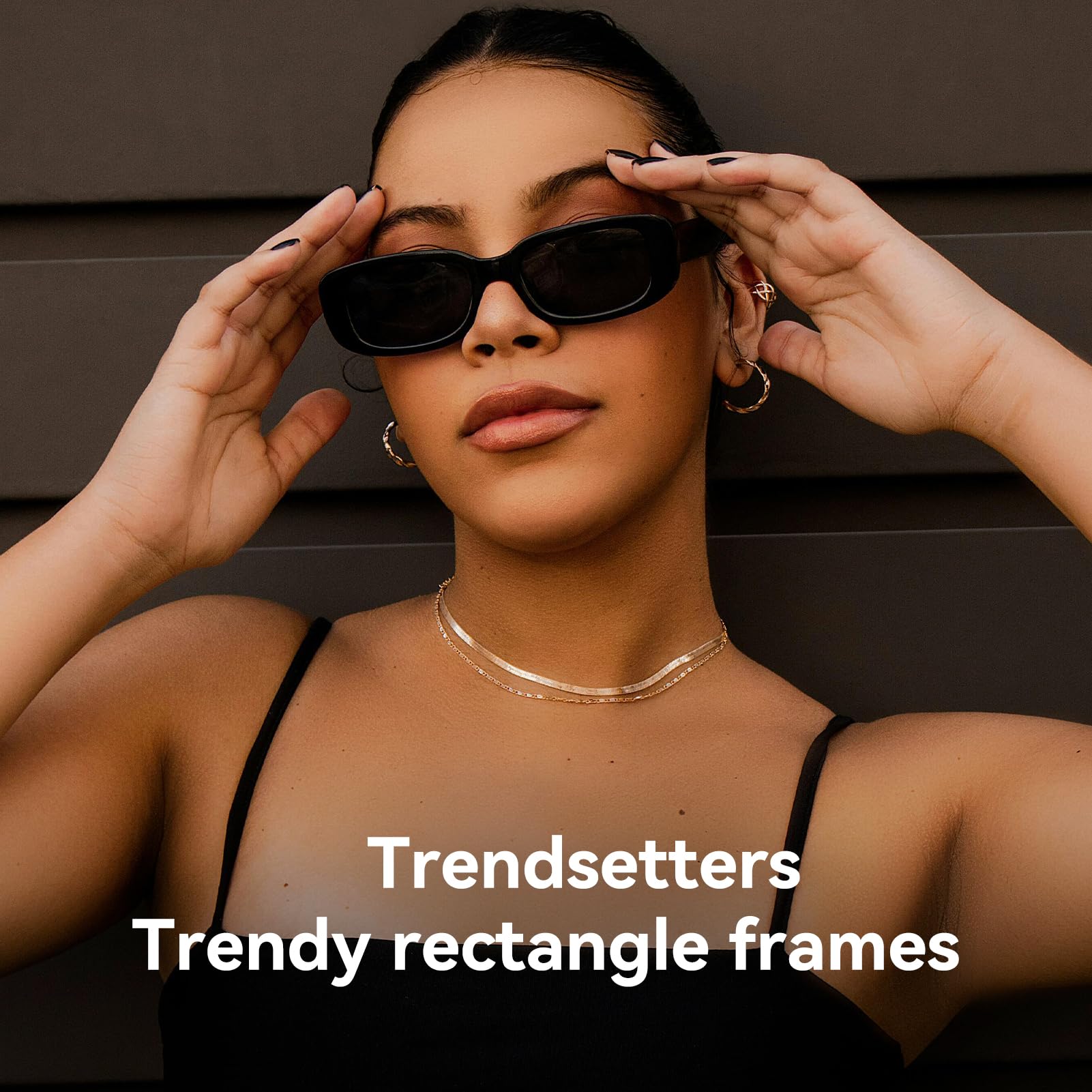 Foto 6 pulgar | Gafas De Sol Dollger Rectangle Para Mujer Uv400 Negras - Venta Internacional.