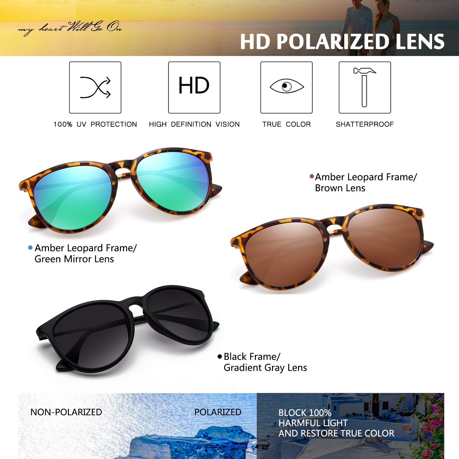 Foto 3 pulgar | Gafas De Sol Chbp Polarizadas Con Protección Uv400  Retro  Redondas - Venta Internacional.