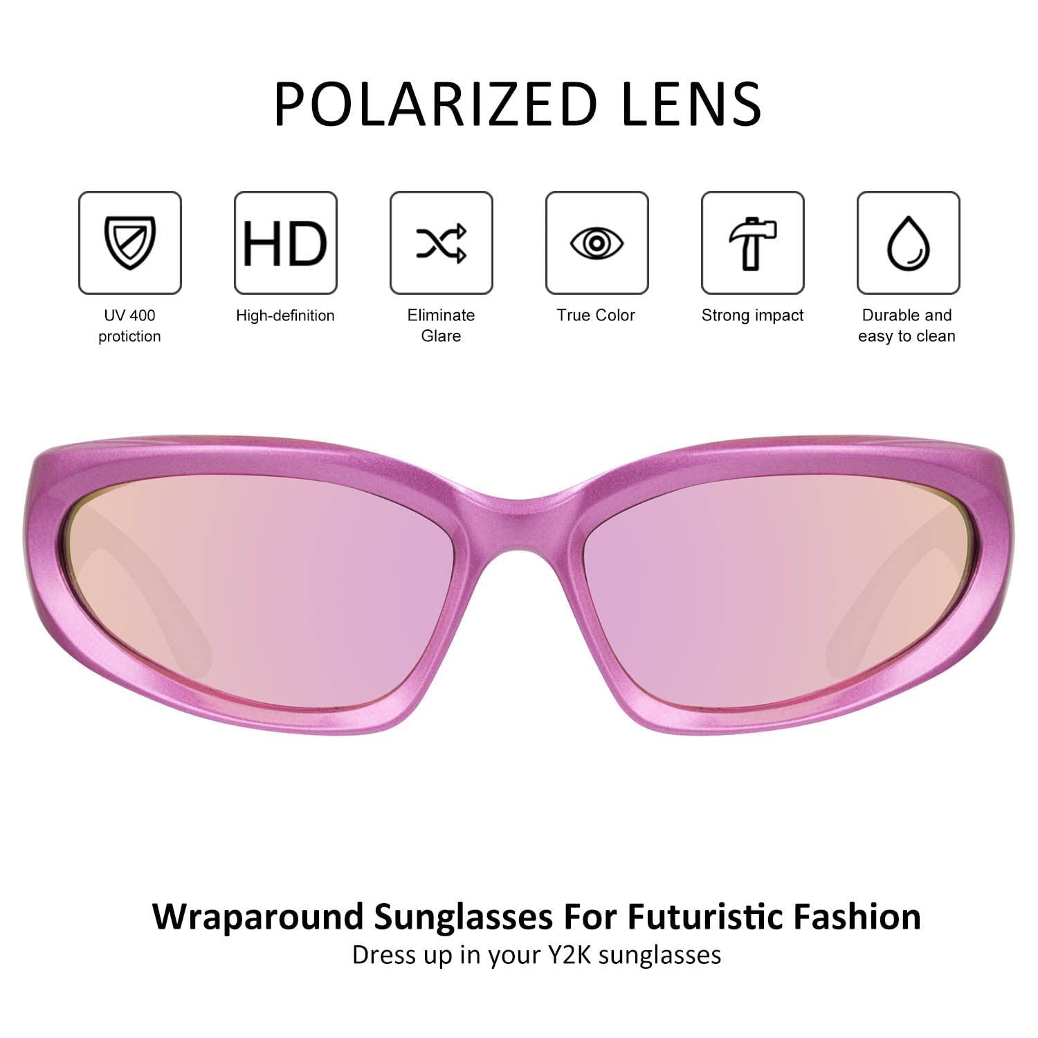 Foto 6 pulgar | Gafas De Sol Mosanana Y2k Wrap Around Polarized Ms52345 - Venta Internacional.