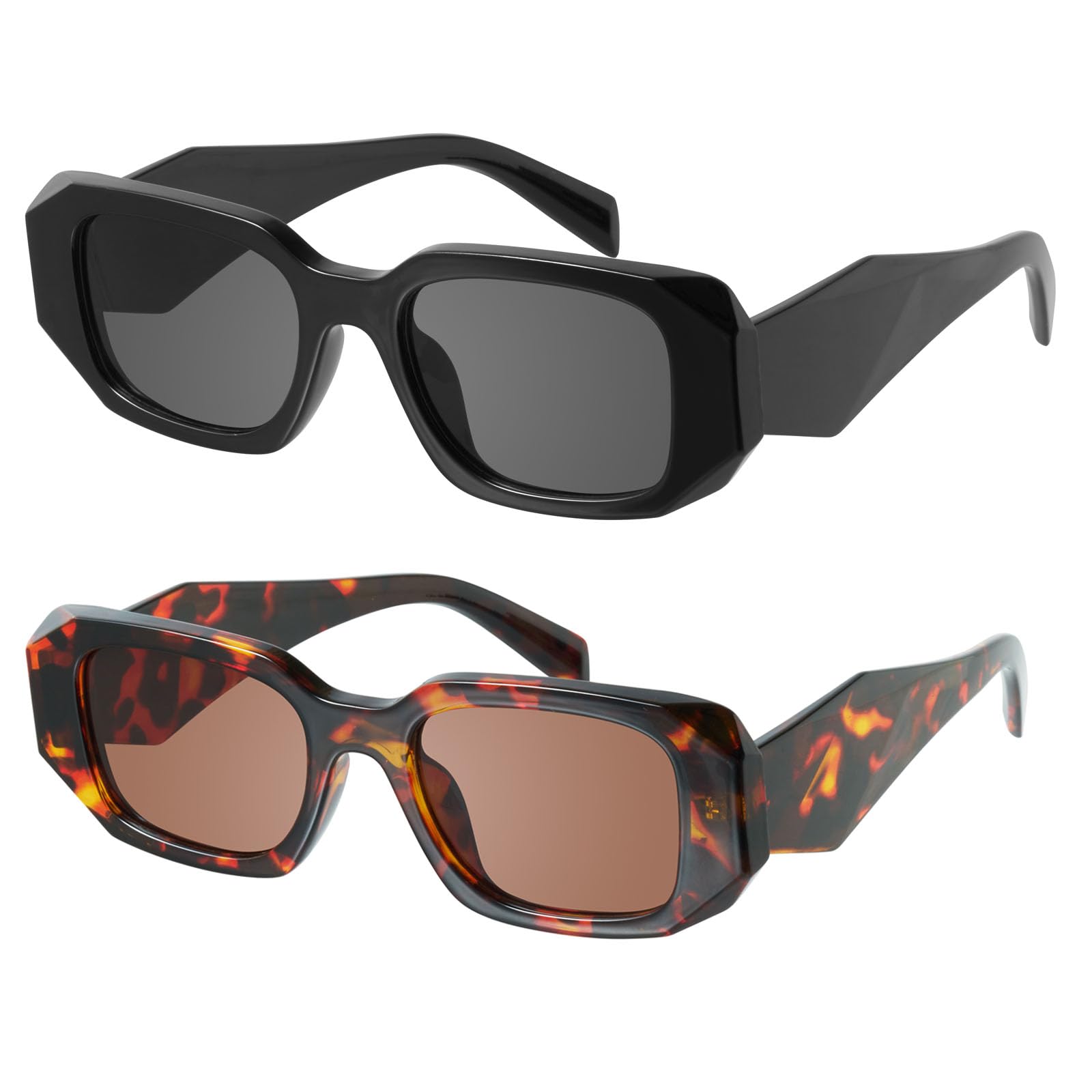 Foto 2 pulgar | Gafas De Sol Mosanana Trendy Rectangle Uv400 Para Mujer Y Hombre - Venta Internacional.