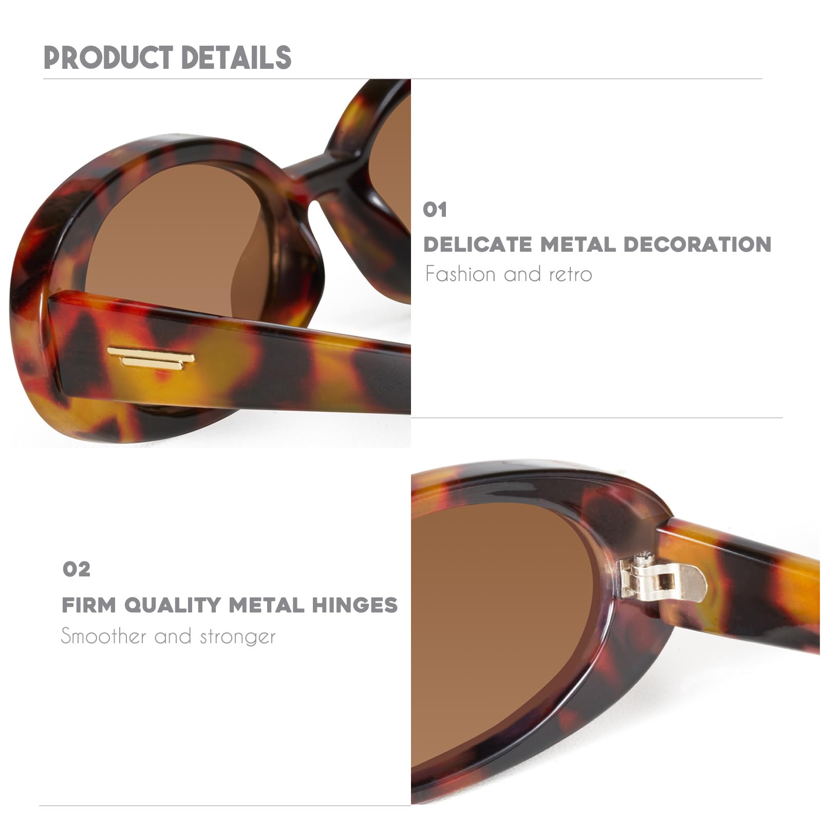Foto 6 pulgar | Gafas De Sol Mosanana Retro Oval Ms52360 Para Mujer Tortoise - Venta Internacional.