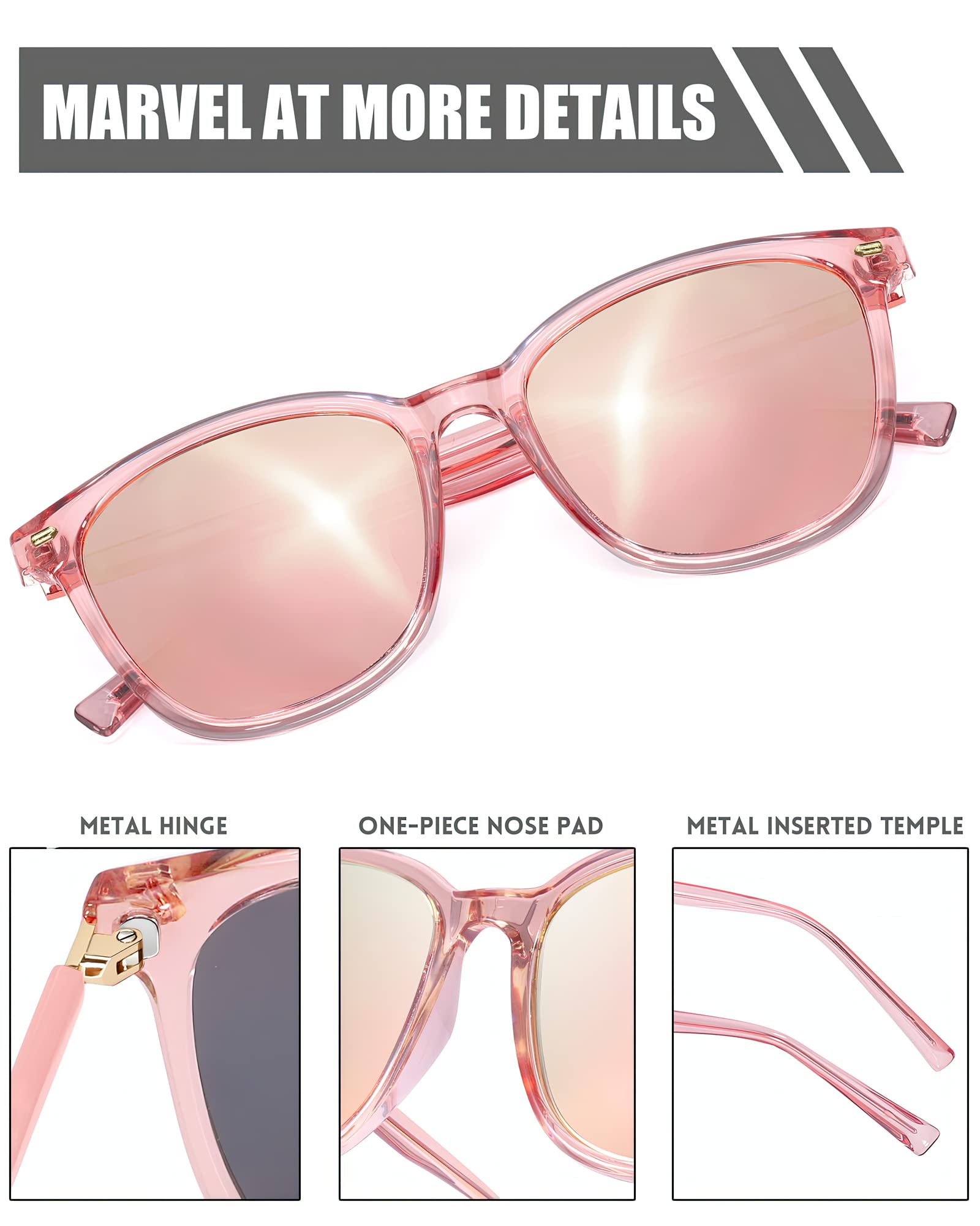 Foto 4 pulgar | Gafas De Sol Myiaur Con Lentes Polarizadas Con Espejo Uv400 Para Mujer - Venta Internacional.