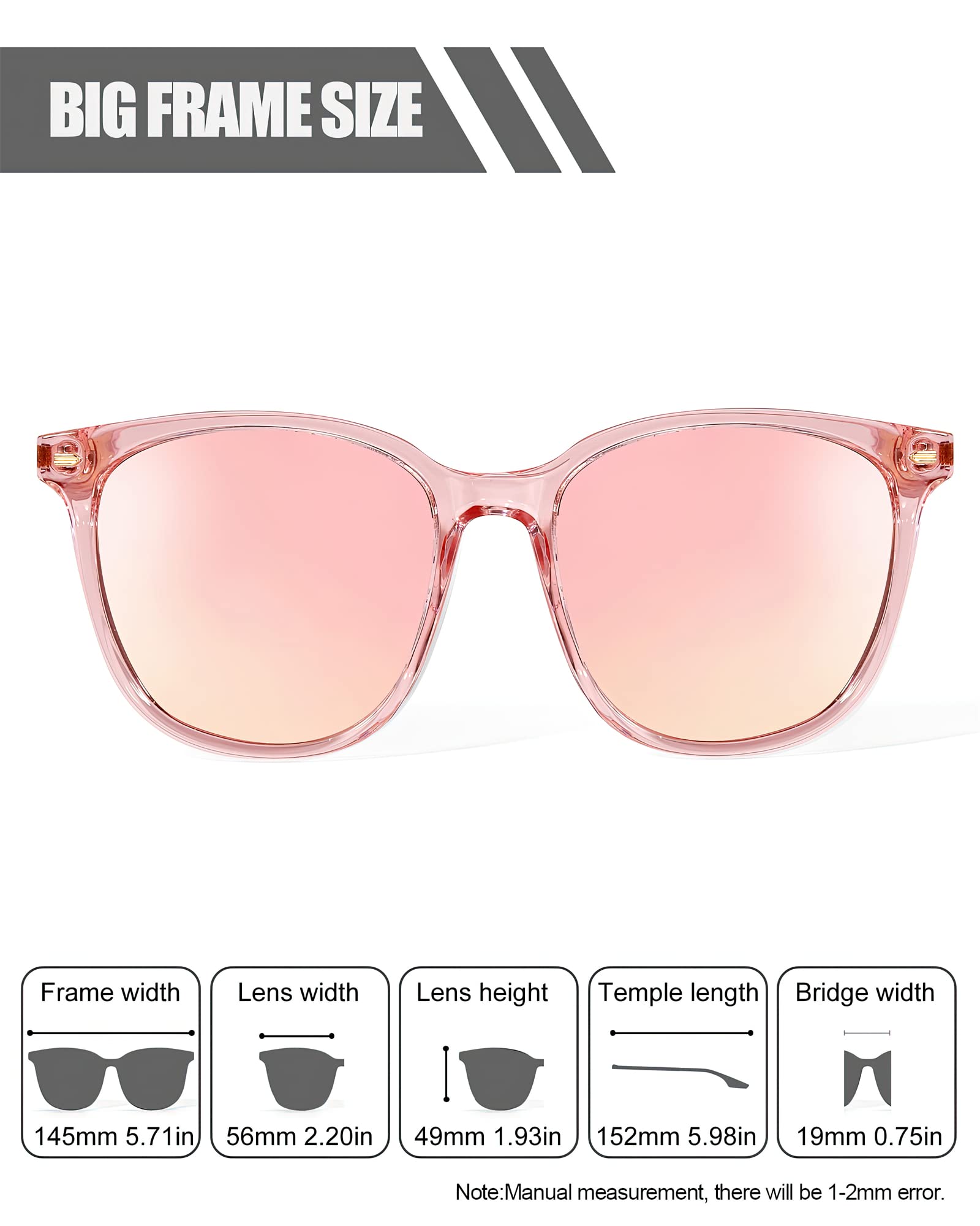 Foto 7 pulgar | Gafas De Sol Myiaur Con Lentes Polarizadas Con Espejo Uv400 Para Mujer - Venta Internacional.