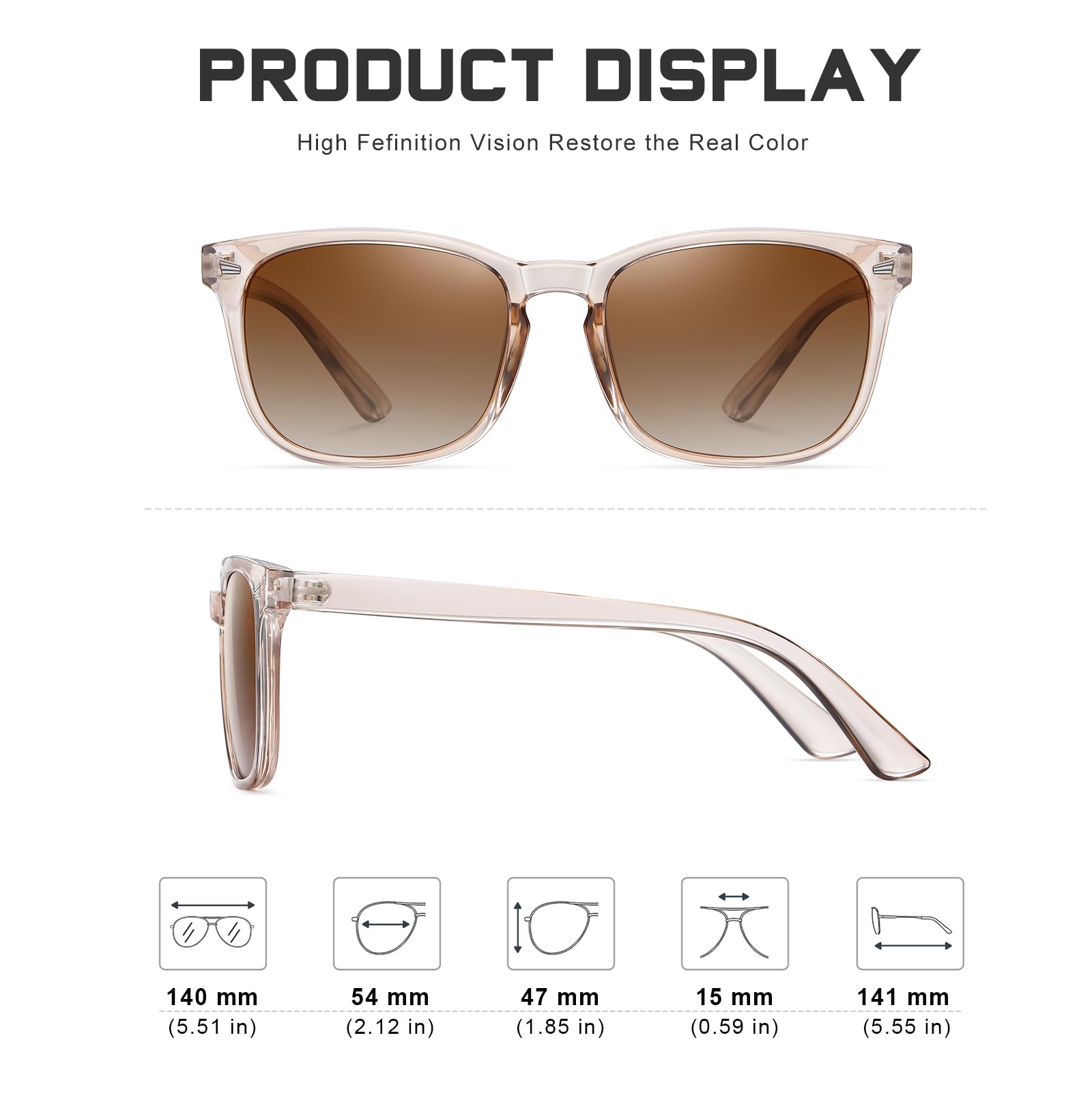 Foto 5 pulgar | Gafas De Sol Feidusun Polarized Classic Trendy Uv400 Para Mujer/hombre - Venta Internacional.