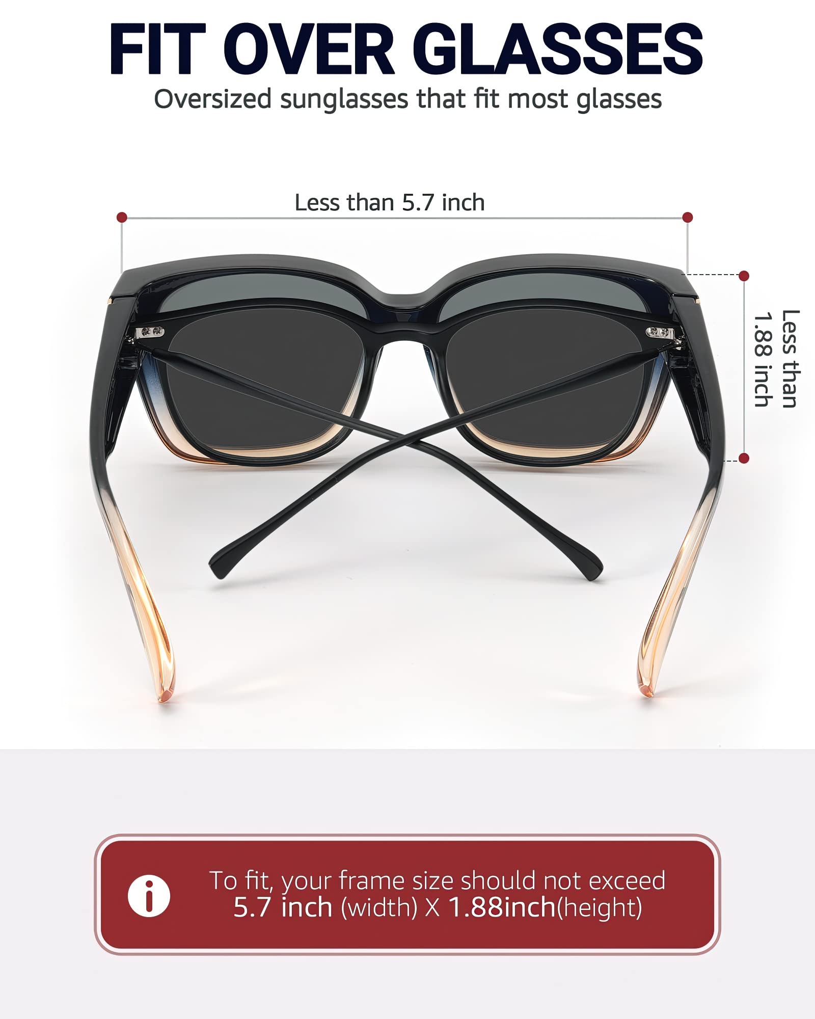 Foto 7 pulgar | Gafas De Sol Fit Over Myiaur Para Mujer Polarizadas Uv400 - Venta Internacional.