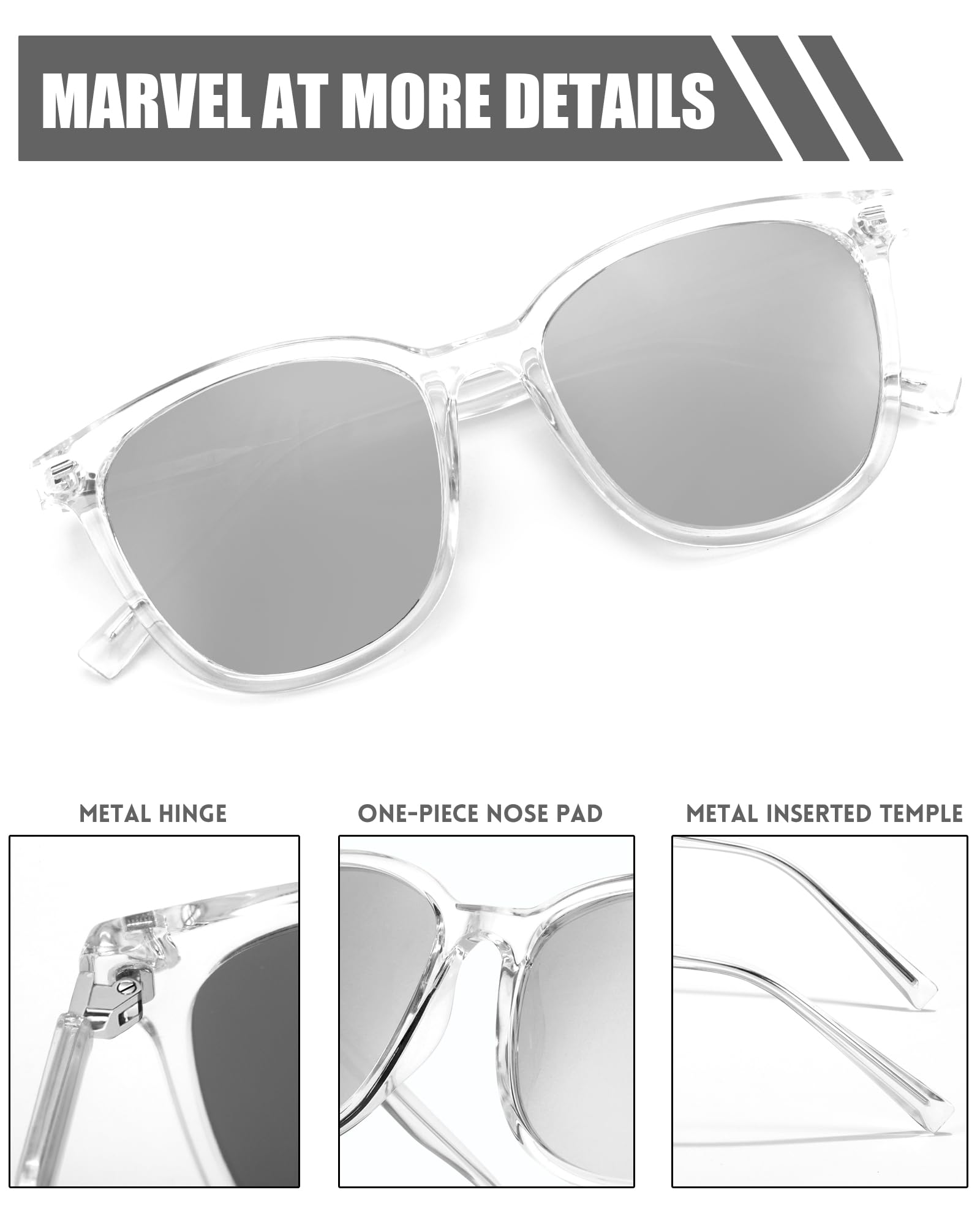 Foto 5 pulgar | Gafas De Sol Myiaur Con Lentes Polarizadas Con Espejo Uv400 Para Mujer - Venta Internacional.