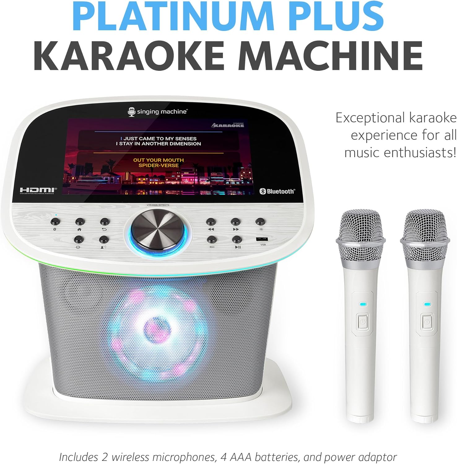 Foto 3 | Máquina De Karaoke Singing Machine Platinum Plus, Wi-fi Y Bluetooth, 2 Micrófonos, 22 Efectos De Voz