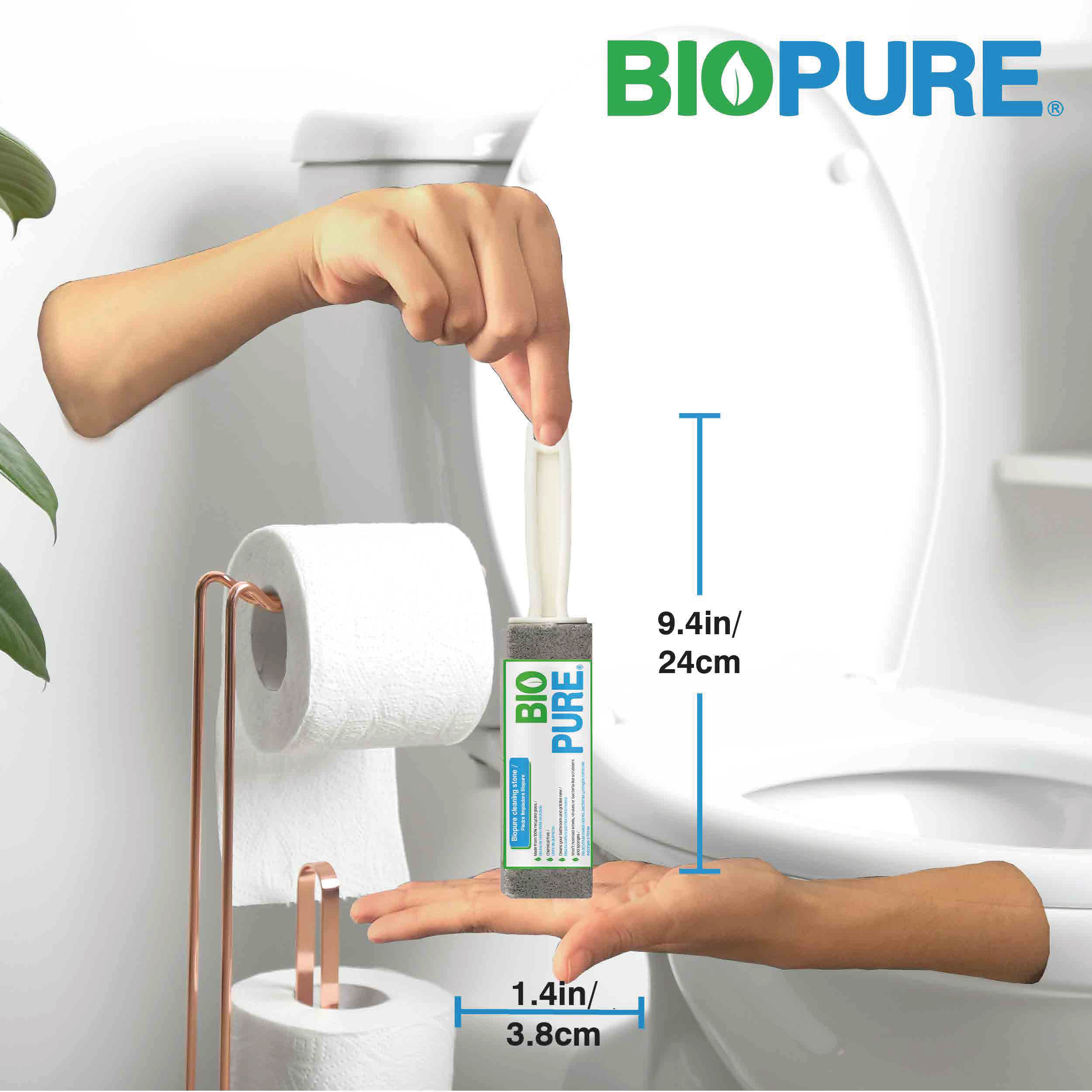 Foto 4 pulgar | Piedra Pomex con Agarradera para Limpiar el Baño Biopure con 3 Piezas