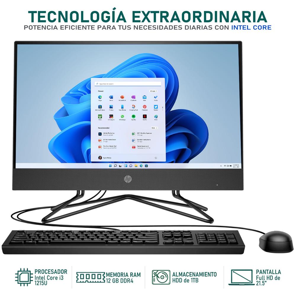 Foto 3 pulgar | Computadora All In One Hp Aio 200 G4 Intel Core I3 1215u 12gb Ram 1tb 21.5'' Windows 11 Home Reacondicionado