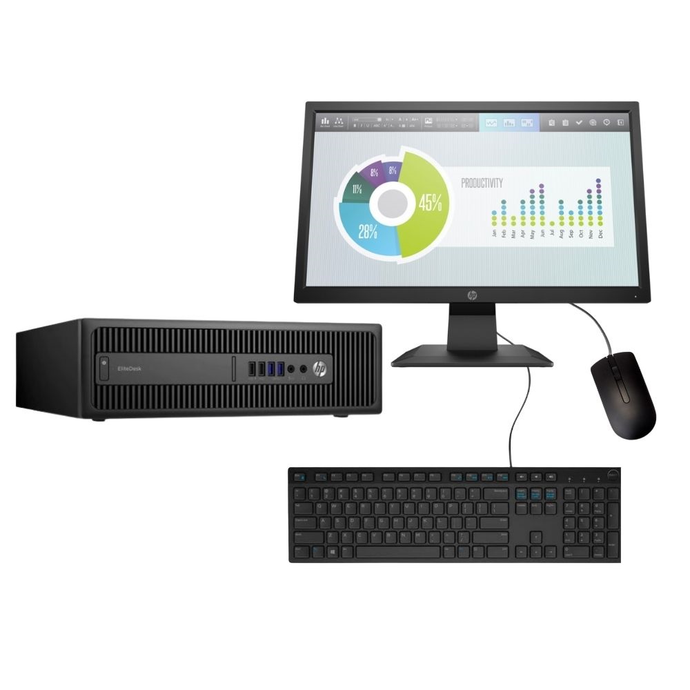 Pc Hp Elitedesk 800 G2 Sff-core I5,6ta Generación-16gb Ram,256gb Disco Solido-monitor 18.5''-windows 10 Pro- Reac