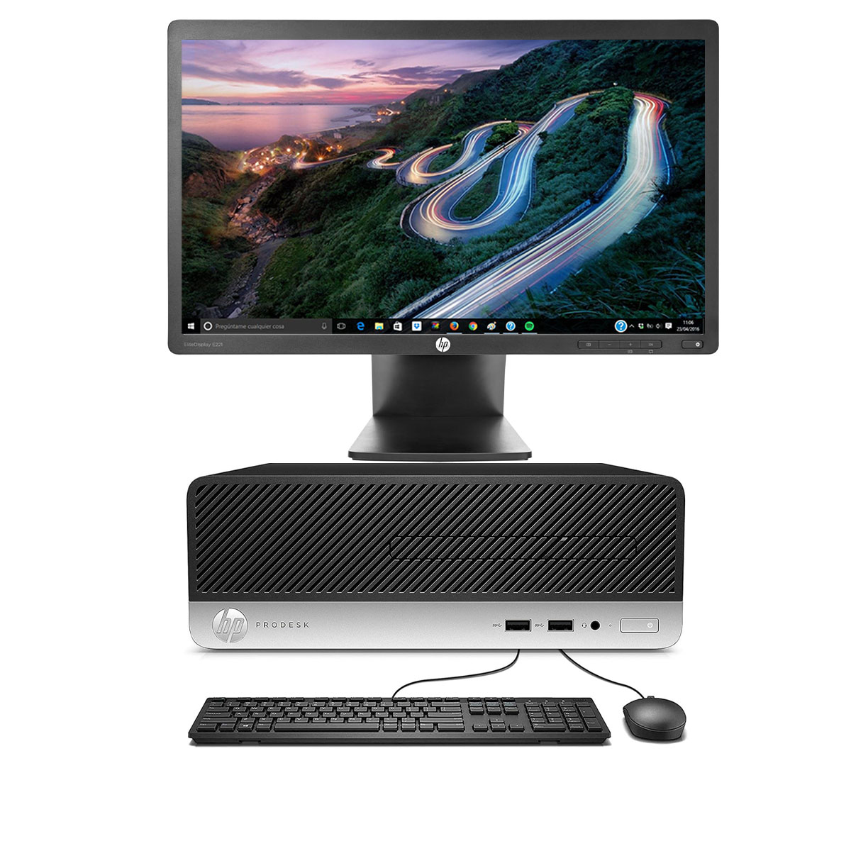 Equipo Hp Elitedesk 400 G4 Sff 8ram 128ssd Monitor 22