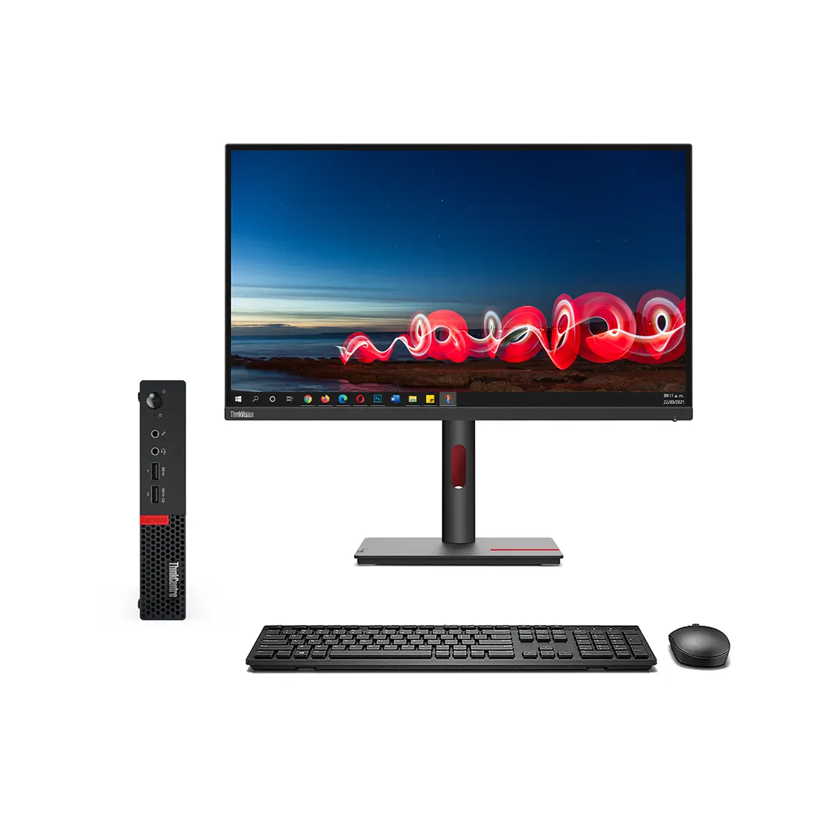 Foto 2 pulgar | Equipo Lenovo Thinkcentre M710q Core I5 De 7th Gen 240gb Ssd 16gb Ram Ddr4 Monitor Thinkvision T27i-30 27” ”nuevo”