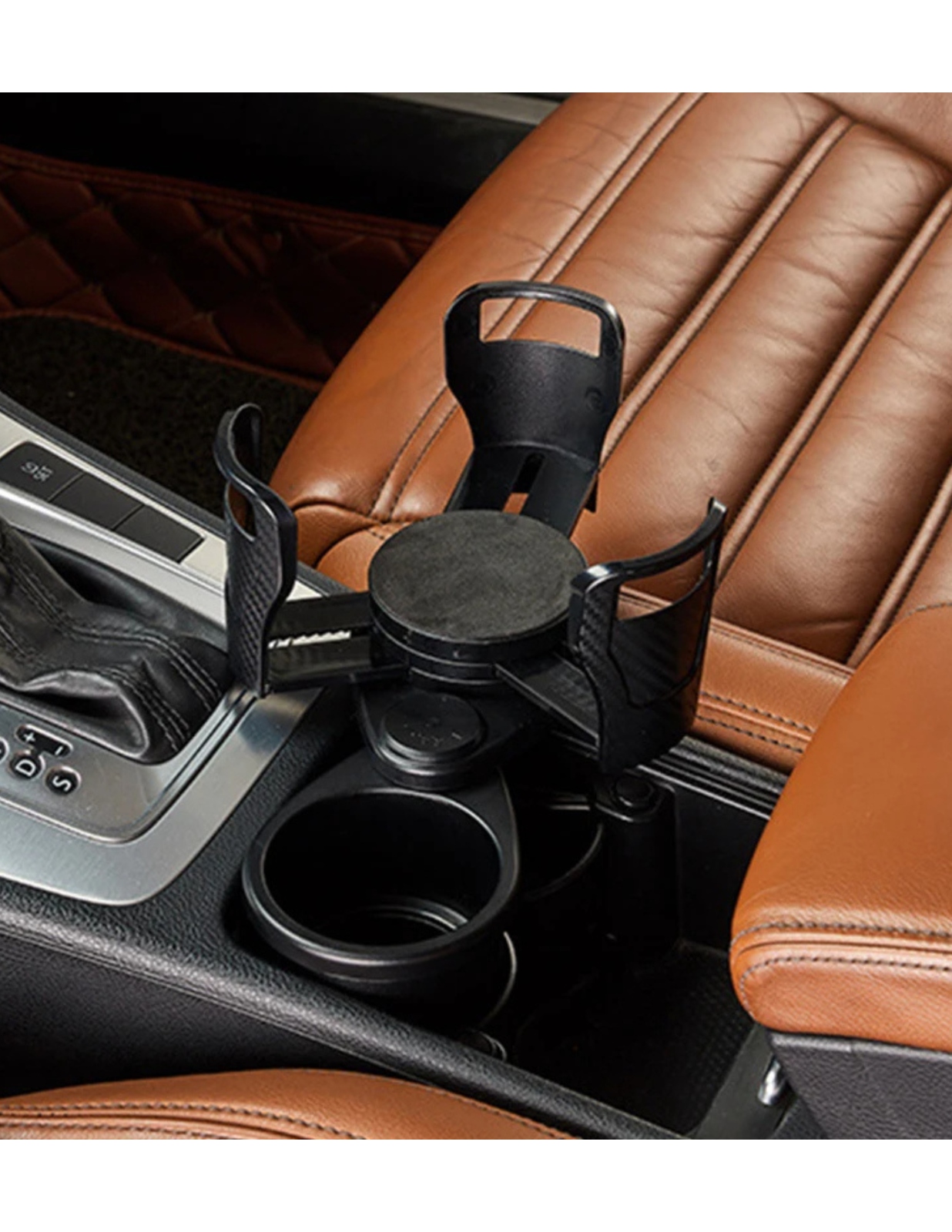 Foto 5 pulgar | Portavasos para Auto Doble Organizador y Ajustable Negro Bluelander