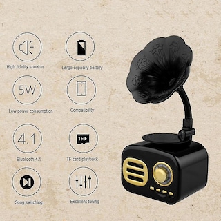 Foto 4 | Amplificador De Sonido Bluetooth, Radio Retro, Portátil, Inalámbrico, Mini - Venta Internacional.
