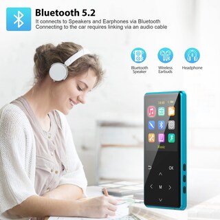 Foto 2 | Reproductor Mp3 Safuciiv 64gb Bluetooth 5.2 Azul - Venta Internacional