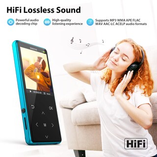 Foto 3 | Reproductor Mp3 Safuciiv 64gb Bluetooth 5.2 Azul - Venta Internacional