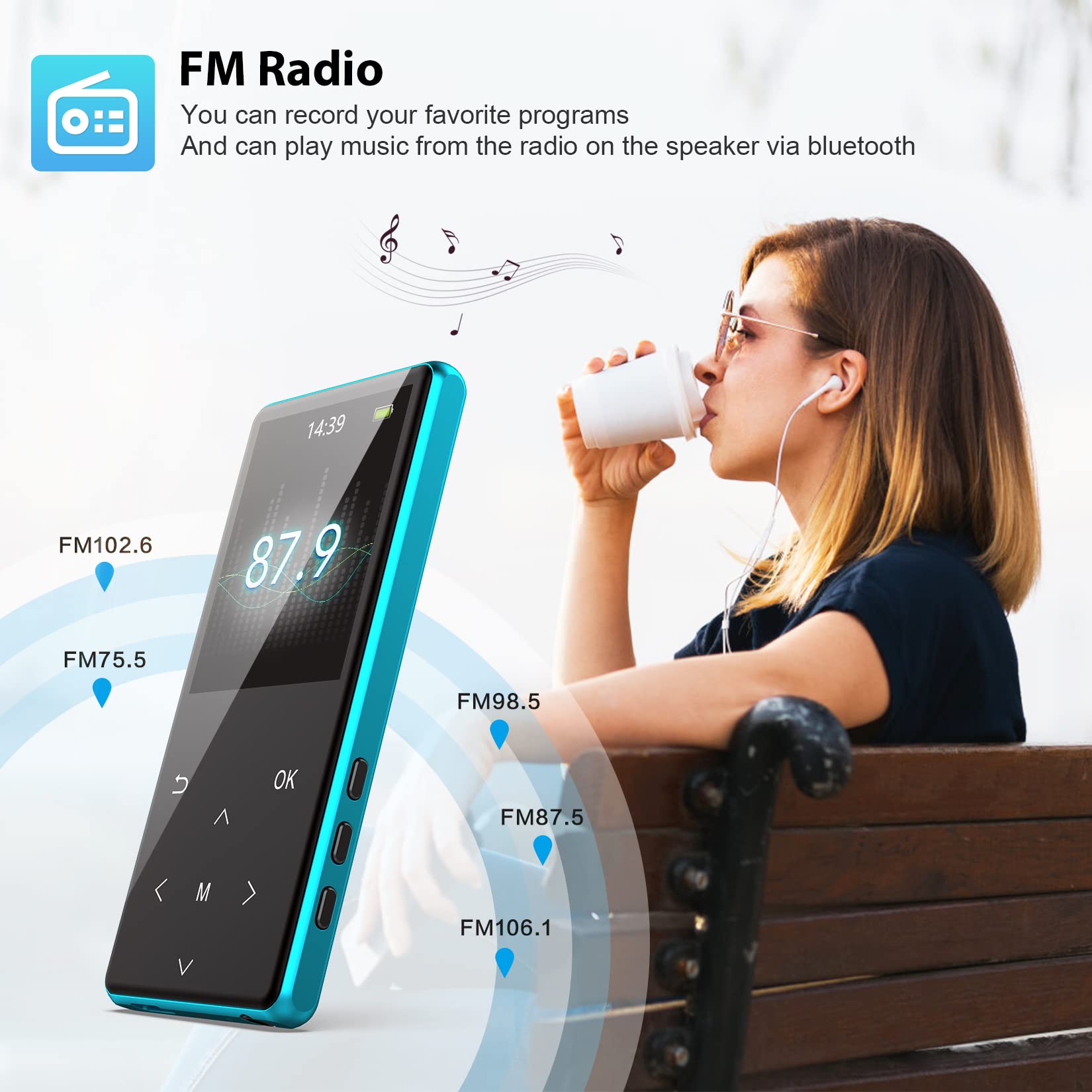 Foto 7 pulgar | Reproductor Mp3 Safuciiv 64gb Bluetooth 5.2 Azul - Venta Internacional