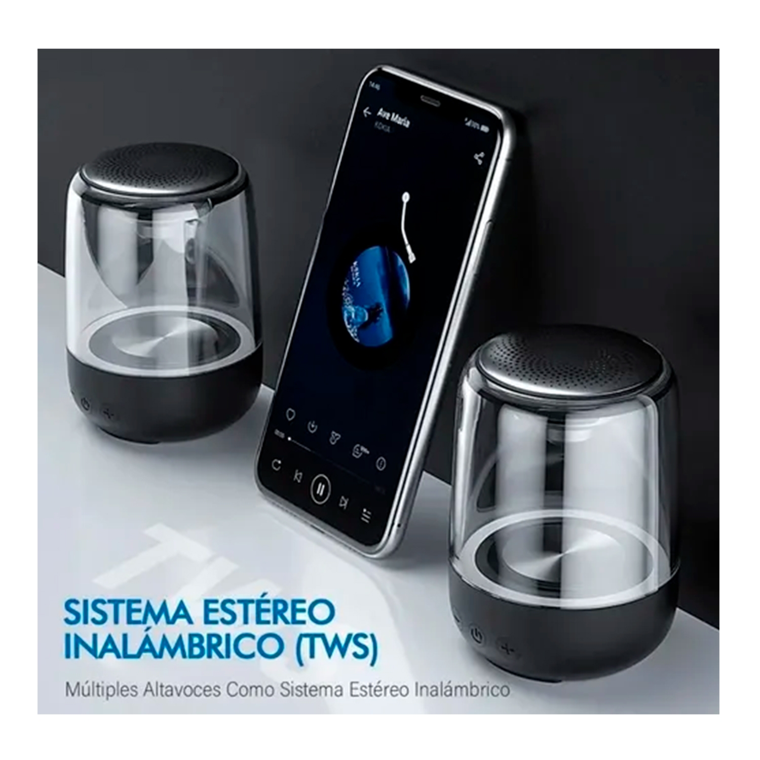 Foto 4 | Altavoz Bluetooth Portátil Ws Tws 5.0 3w Negro con Led - Venta Internacional